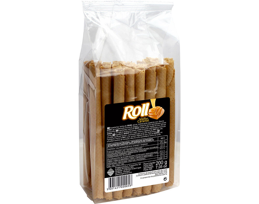 BOLACHA ROLL WAFFER CARAMEL 200G image number 0