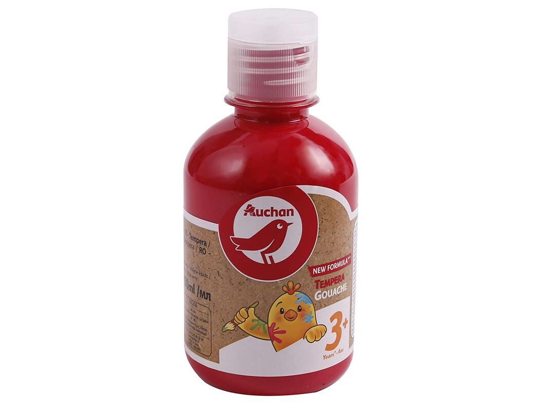 GUACHE AUCHAN CHICKY VERMELHO 250ML