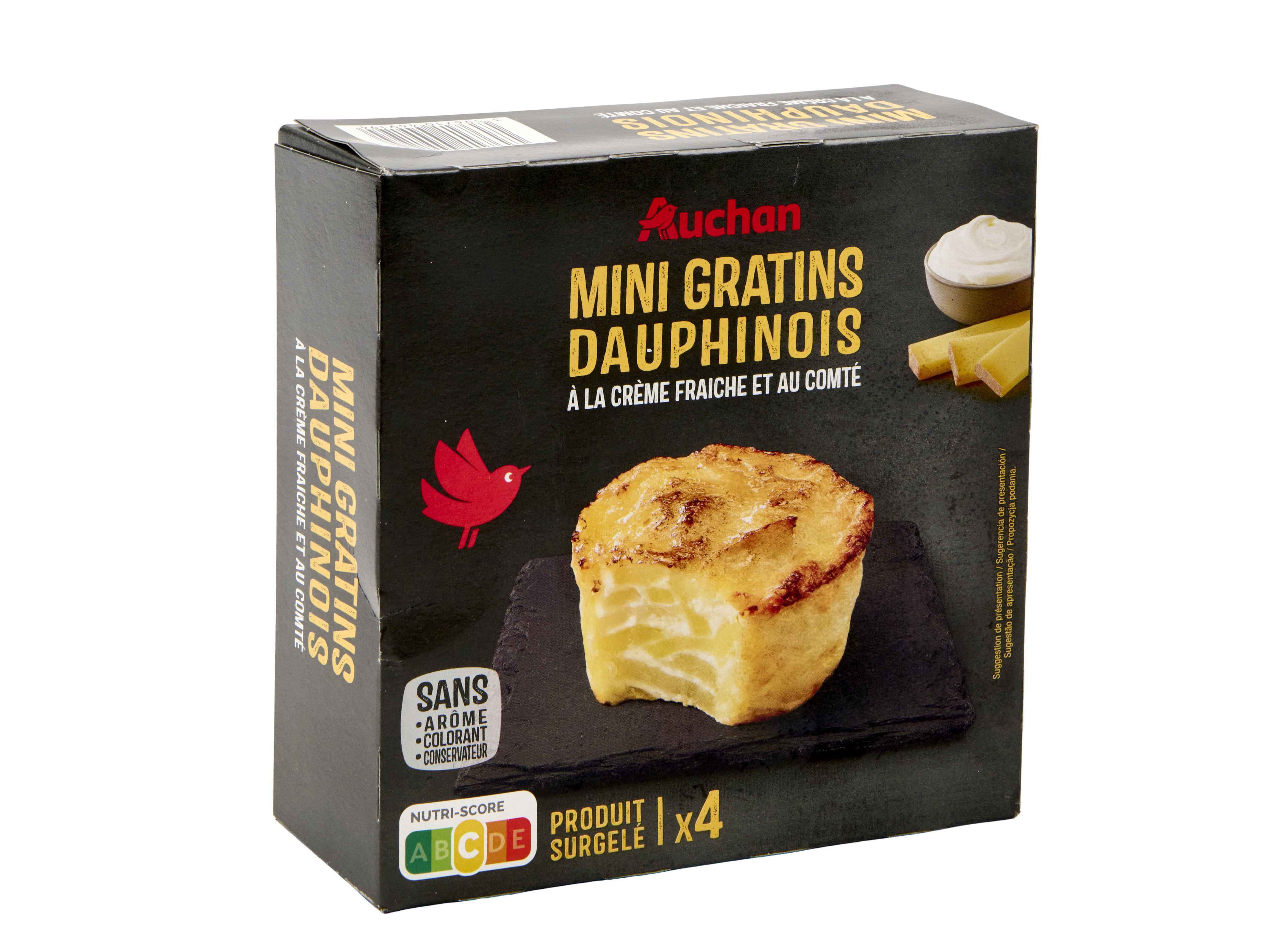 MINI GRATINADOS AUCHAN BATATA NATAS E QUEIJO 4UN 480G image number 1