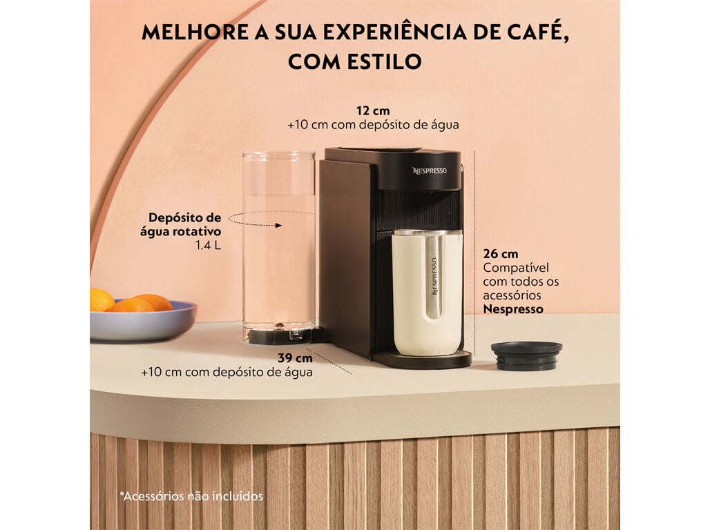 M&Aacute;QUINA CAF&Eacute; NESPRESSO KRUPS XN9408P3 VERTUO UP PRETA image number 4