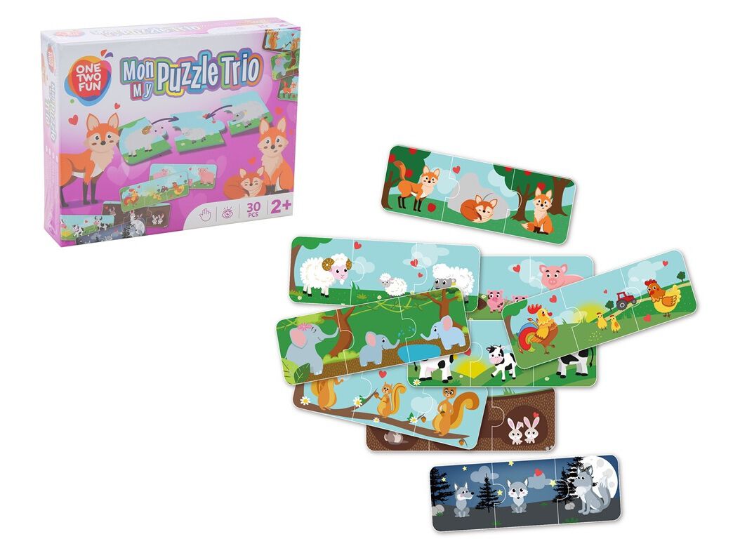 PUZZLE TRIO ONE TWO FUN ANIMAIS