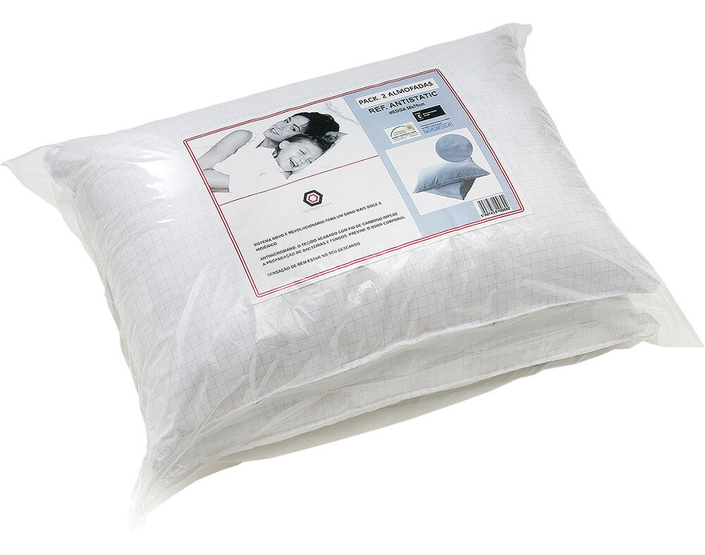 PACK 2 ALMOFADAS ANTISTATIC 98%MICROFIBRA/2% CARBONO 50X70CM