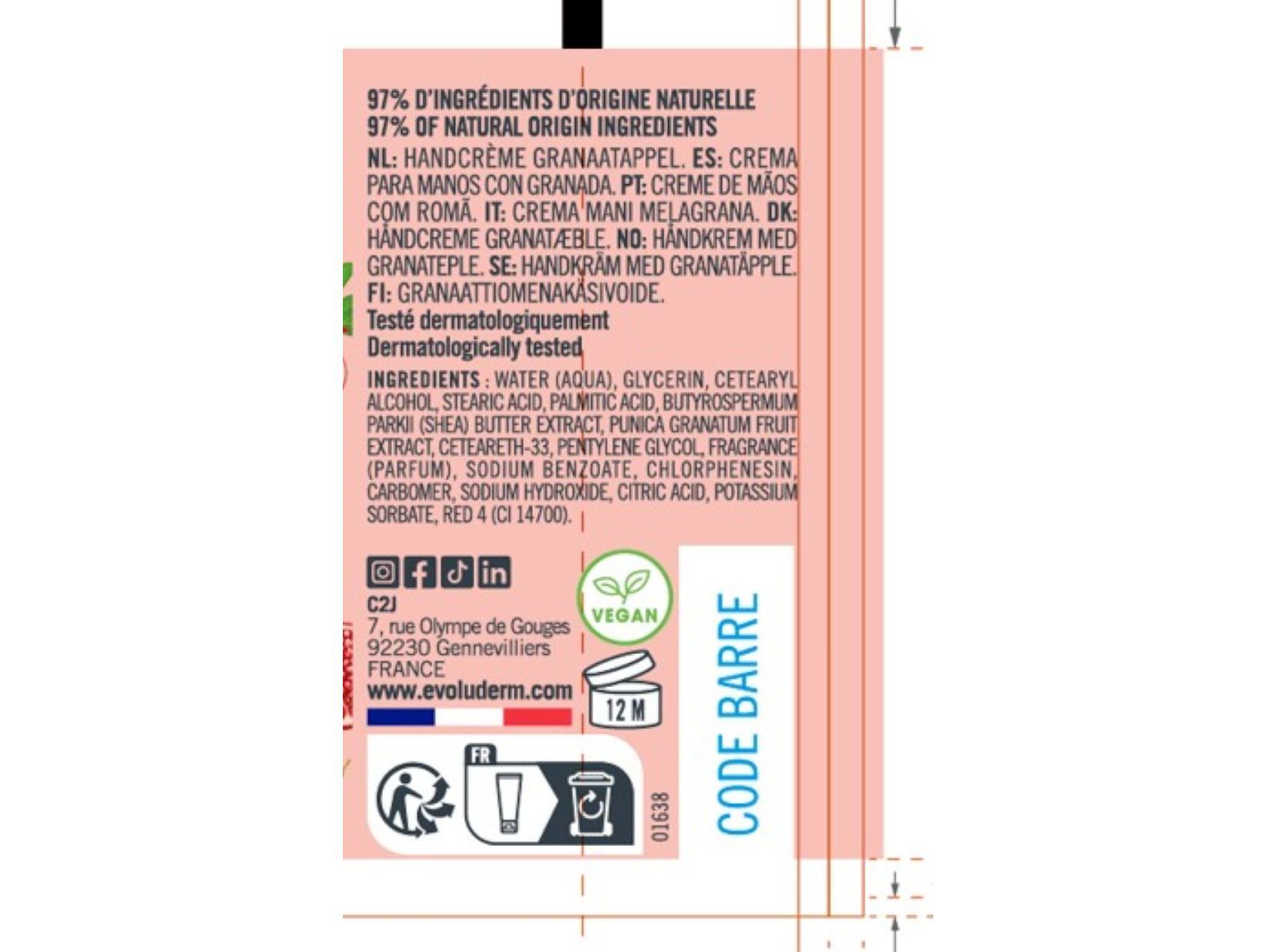 CREME DE M&Atilde;OS EVOLUDERM ROM&Atilde; 30 ML image number 1