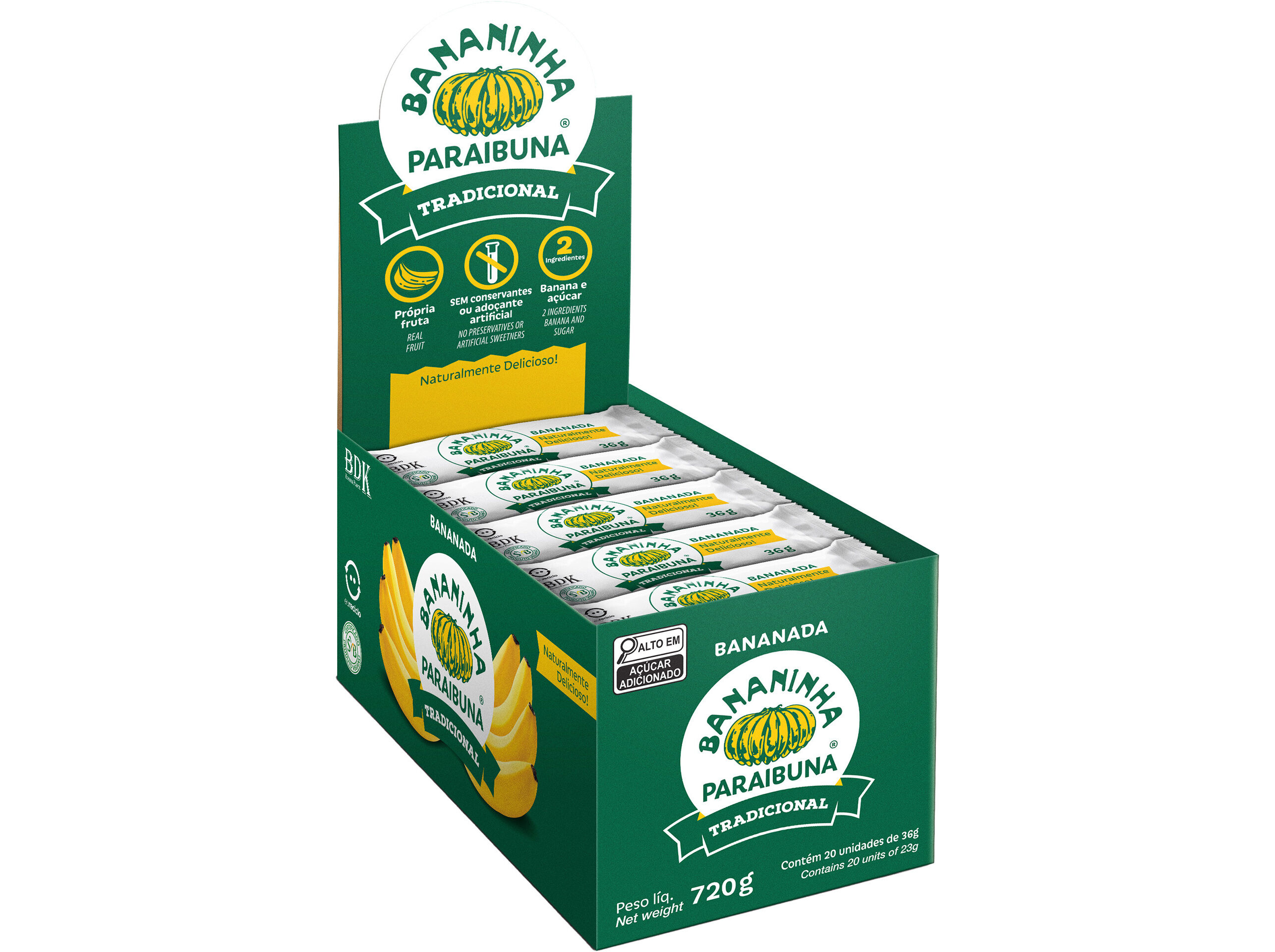 BANANINHA PARAIBUNA DISPLAY C/ A&Ccedil;UCAR 20 X 36G image number 0