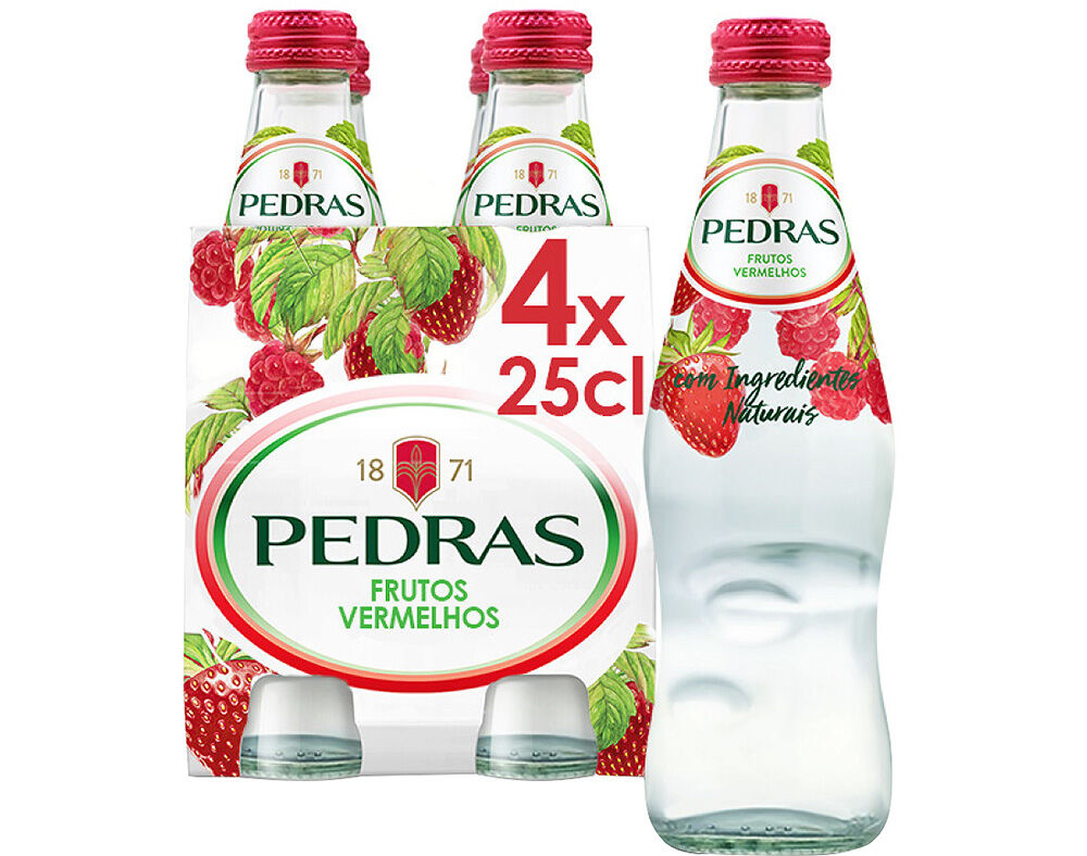 BEBIDA PEDRAS COM G&Aacute;S FRUTOS VERMELHOS 4X0.25L