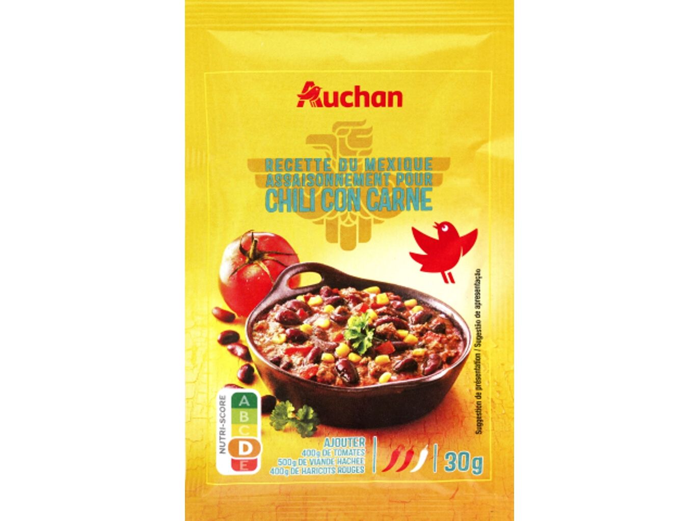 TEMPERO AUCHAN PARA CHILI COM CARNE 30G