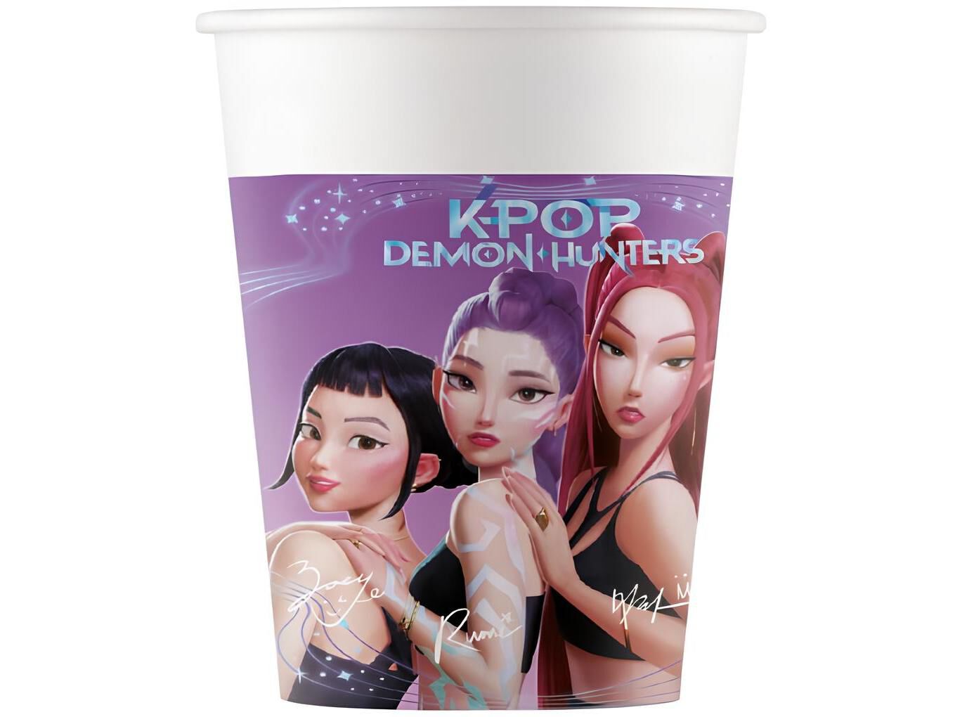 COPOS DESCART&Aacute;VEIS CART&Atilde;O K-POP DEMON HUNTERS 20CL 8 UNIDADES image number 0