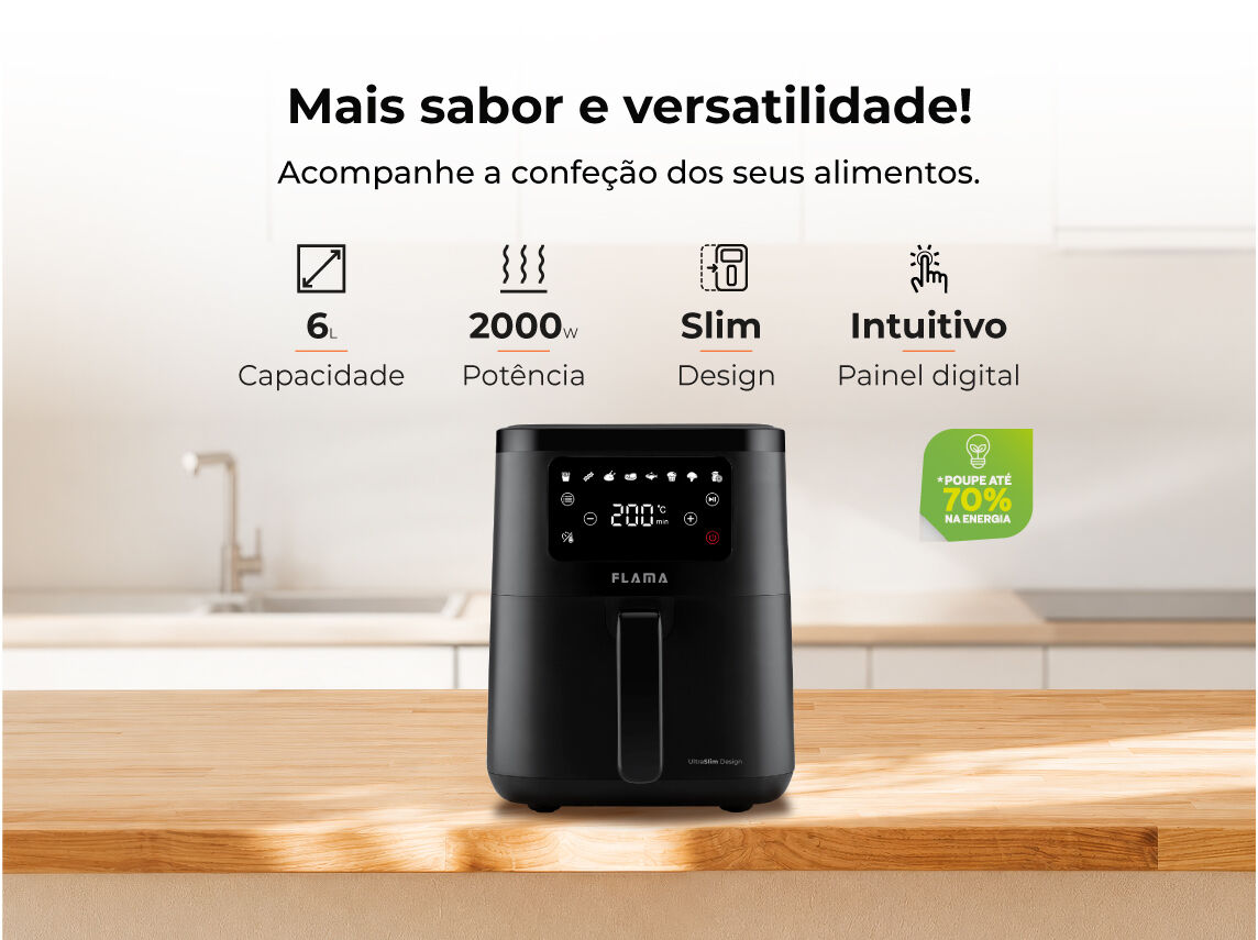 FRITADEIRA AIR FRYER FLAMA 643FL ULTRA SLIMDESIGN 6 L image number 2