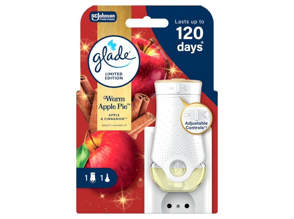 AMBIENTADOR EL&Eacute;CTRICO APARELHO GLADE WINTER WARM APPLE PIE 20ML