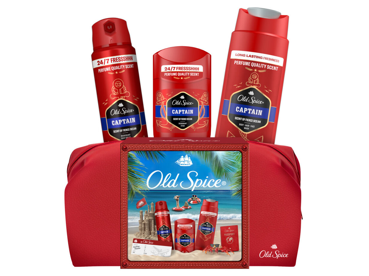 CONJUNTO OLD SPICE CAPTAIN STICK+SPRAY+FACE/BD/HAIR+BOLSA image number 0