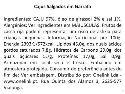 CAJUS SALGADOS LES GARRIGUES EM GARRAFA 275G
