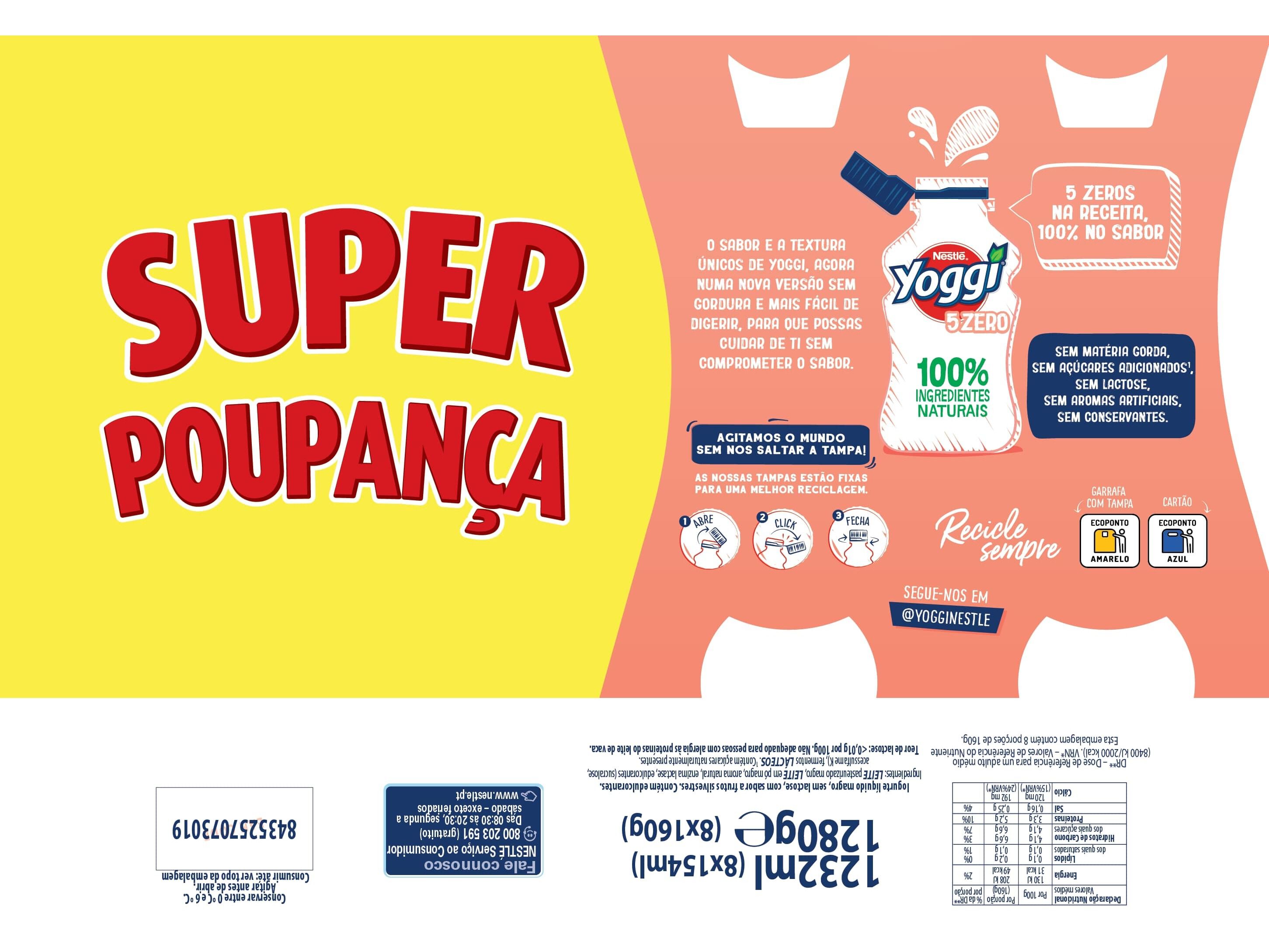 IOGURTE LIQUIDO YOGGI 5ZERO FRUTOS SILVESTRES 8X160G image number 1