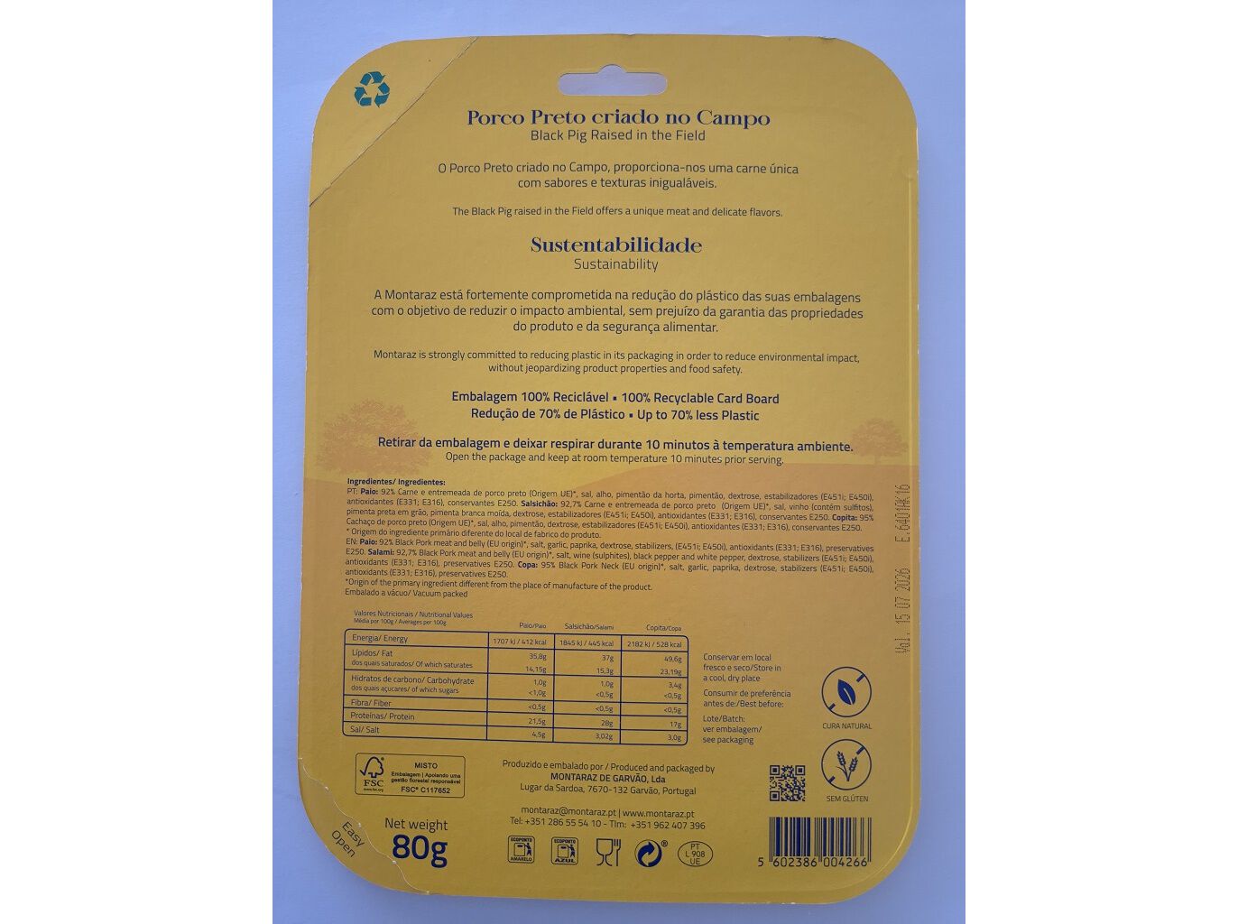 MISTO DE PORCO PRETO MONTARAZ 80 GR image number 1