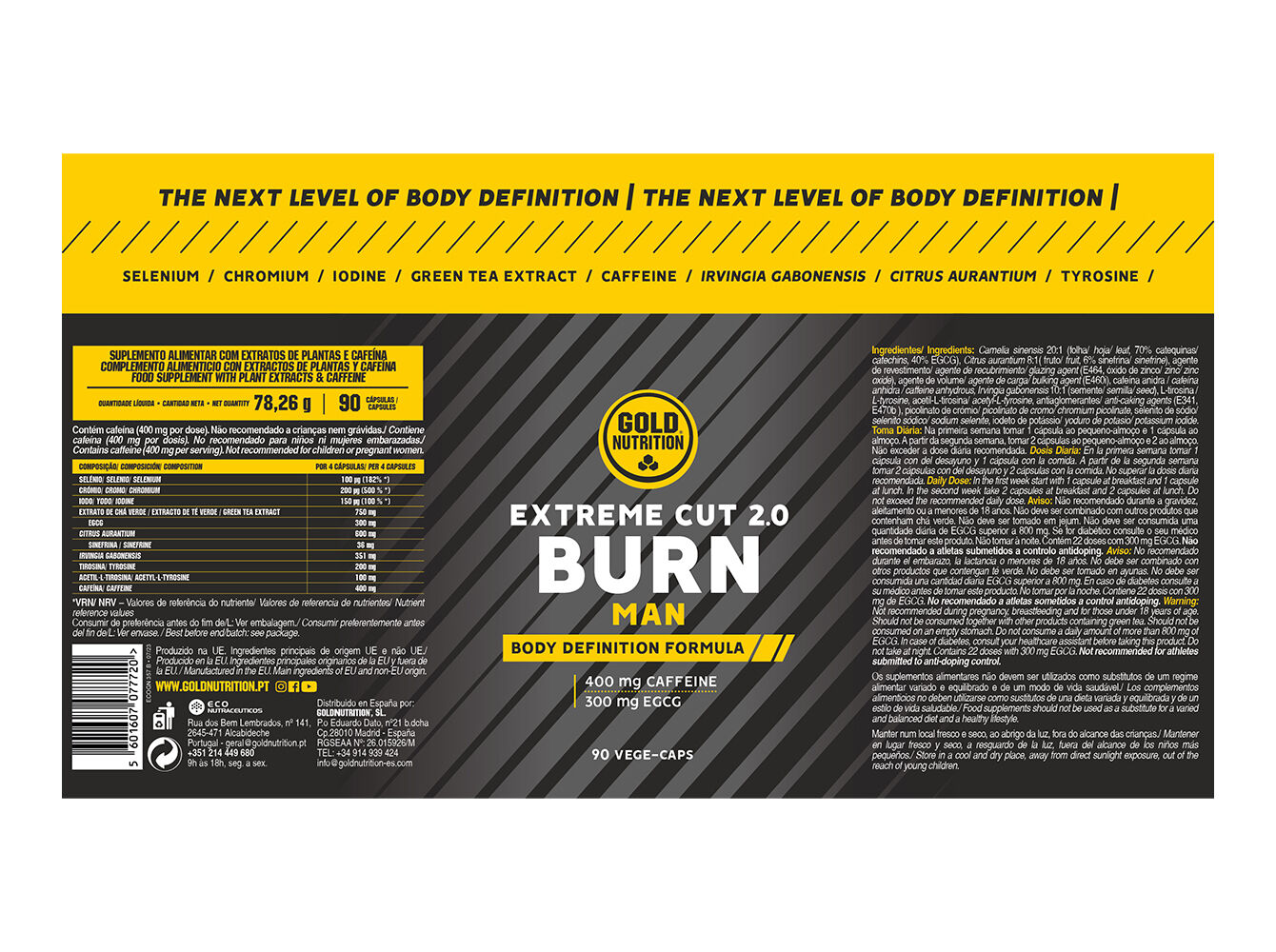 EXTREME CUT 2.0 GOLDNUTRITION MAN 90 CAPS image number 1