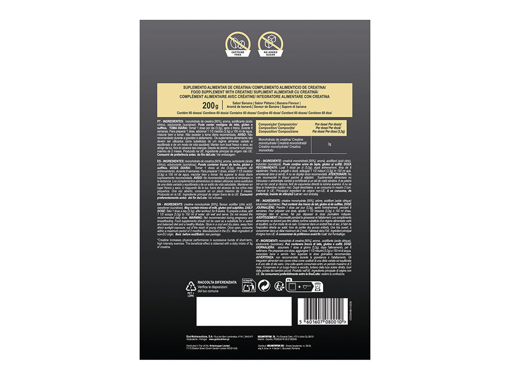 CREATINA GOLDNUTRITION MONOHYDRATE BANANA 200 G image number 1