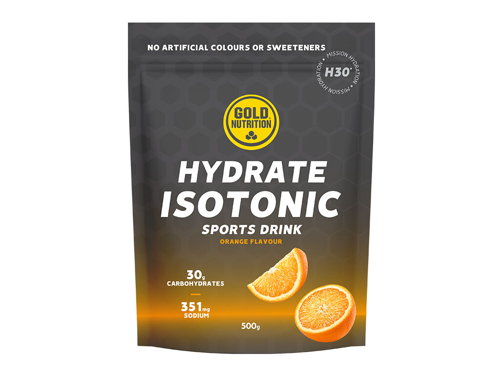 ISOTONIC GOLDNUTRITION HYDRATE H30 LARANJA 500G