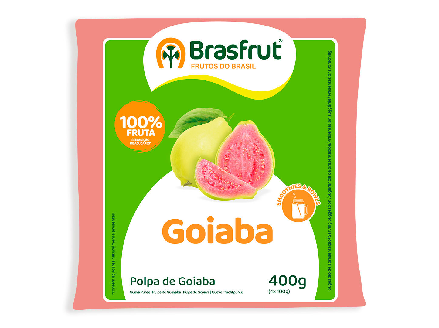 POLPA BRASFRUT DE FRUTA GOIABA 4X100G