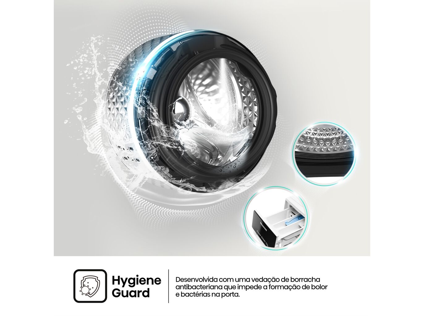 M&Aacute;QUINA LAVAR ROUPA HISENSE WF3S1043BW3 SERIE 3S - BRANCO A 10.5KG image number 12