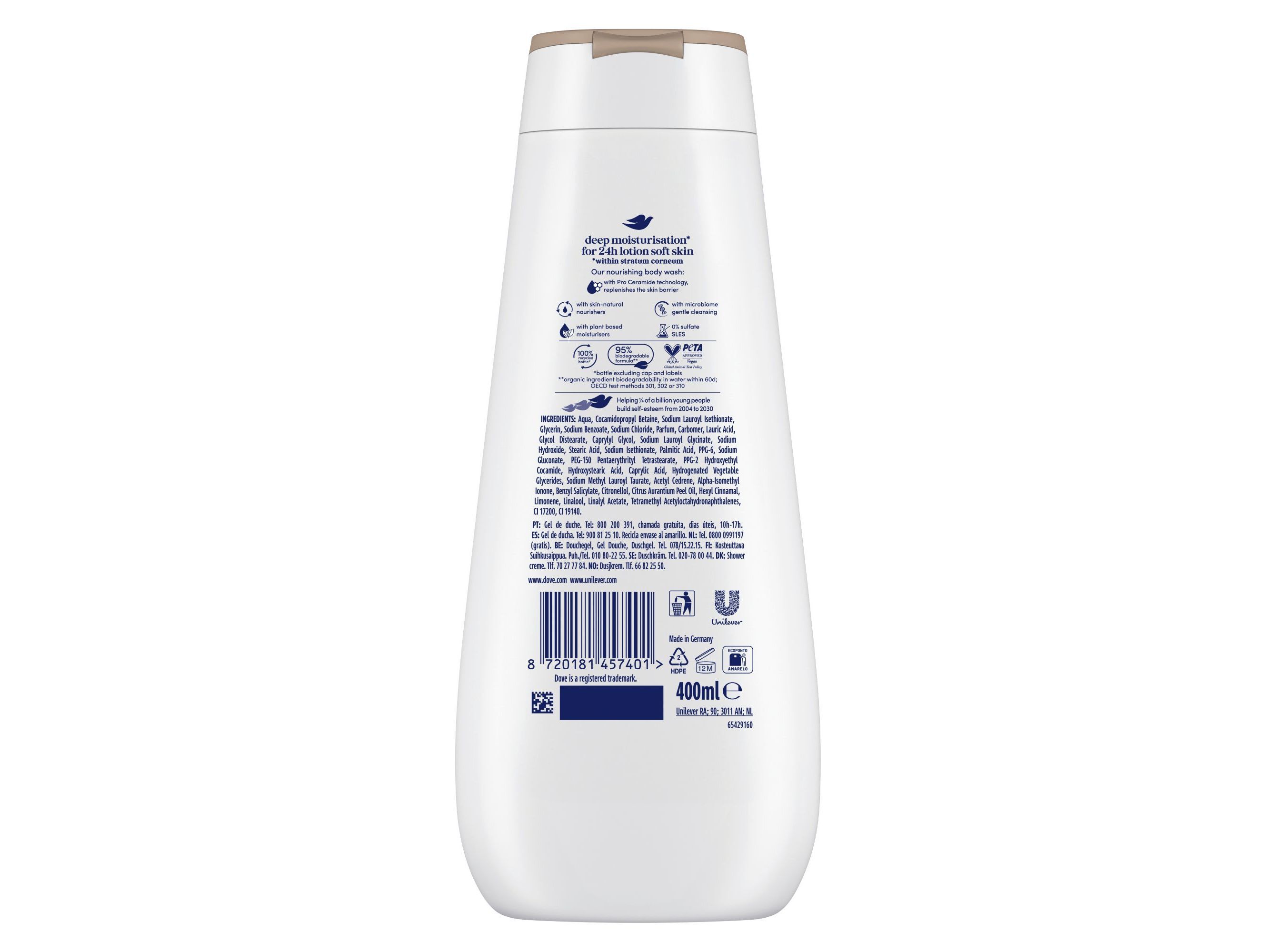 GEL BANHO DOVE ADVANCED NOURISHING SILK 400ML image number 2
