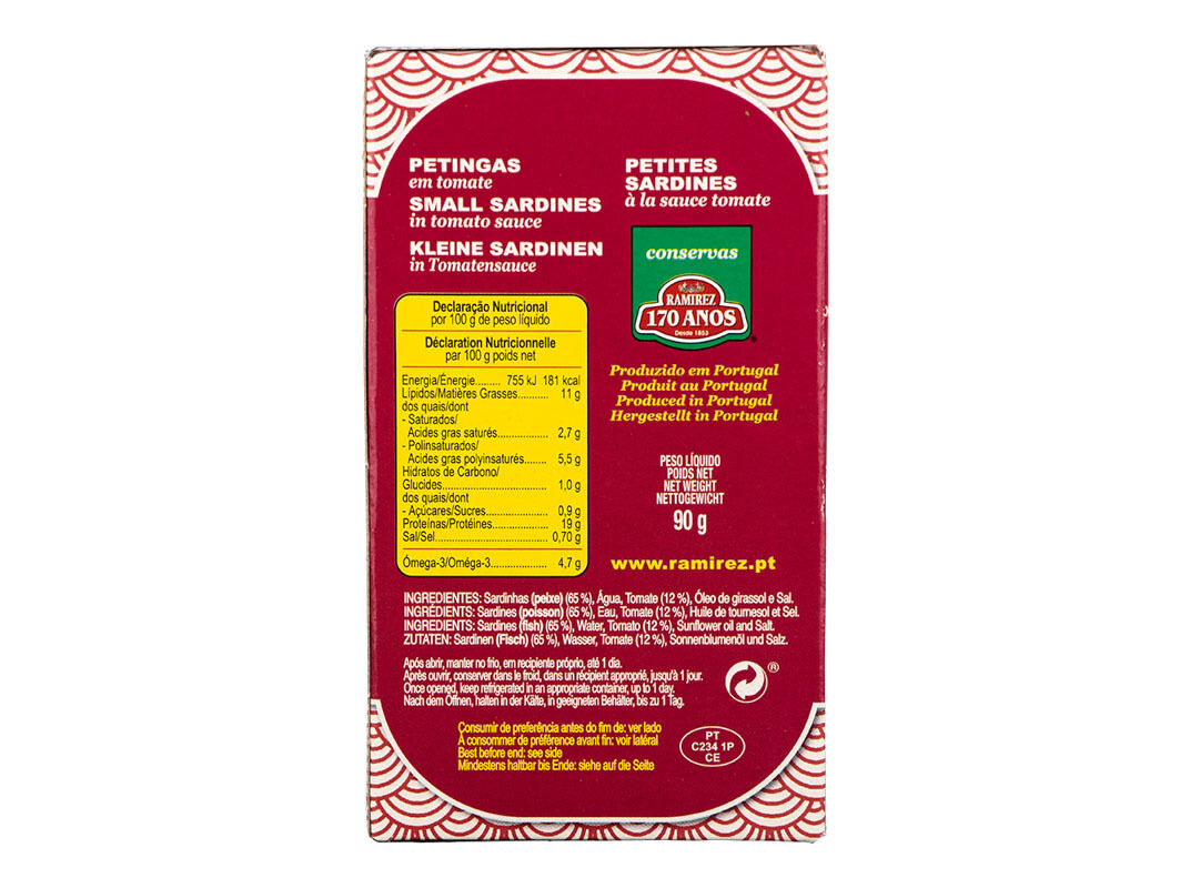 SARDINHA PETINGA RAMIREZ EM TOMATE 90G image number 1