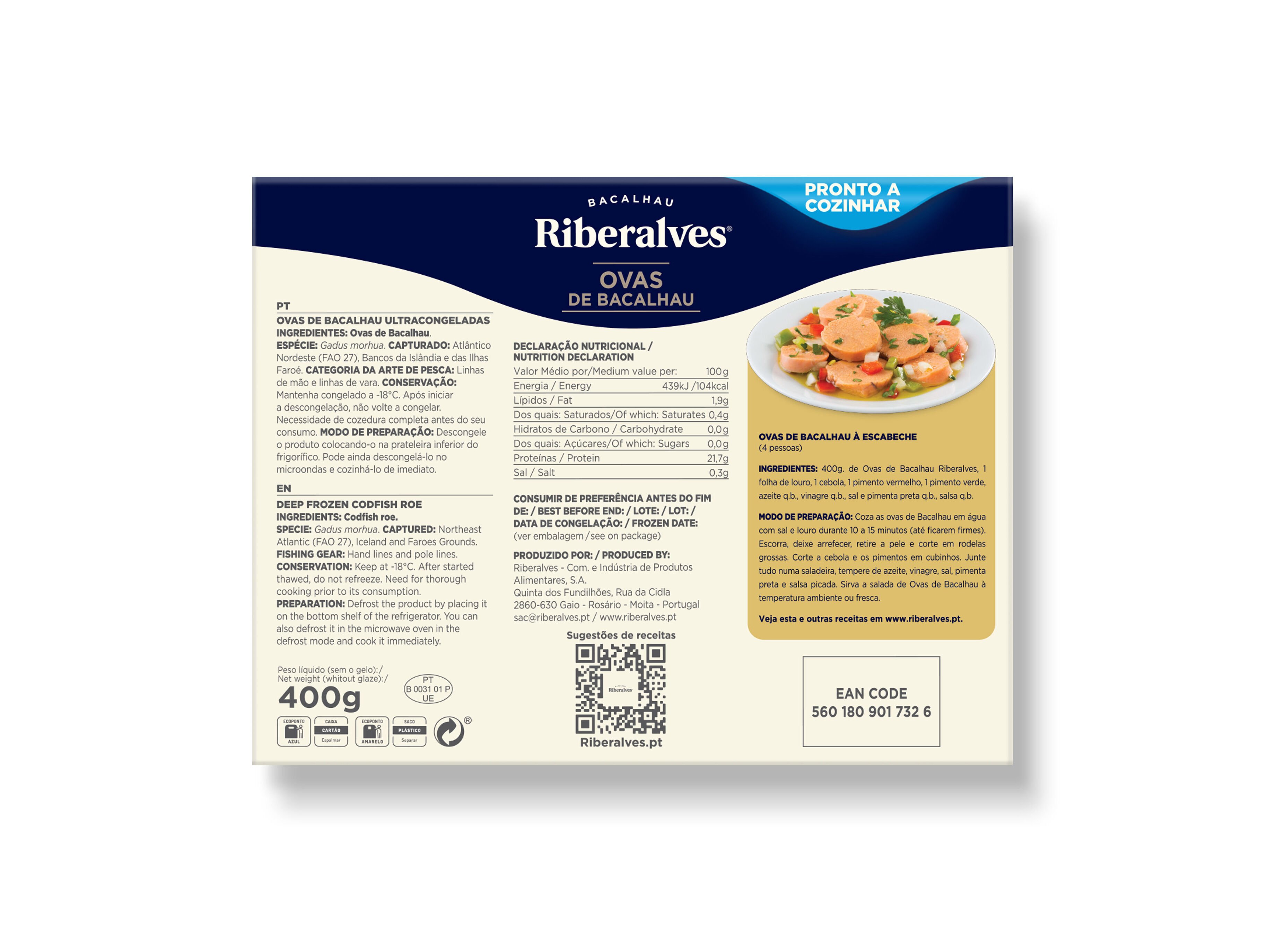 OVAS BACALHAU RIBERALVES 400G image number 1