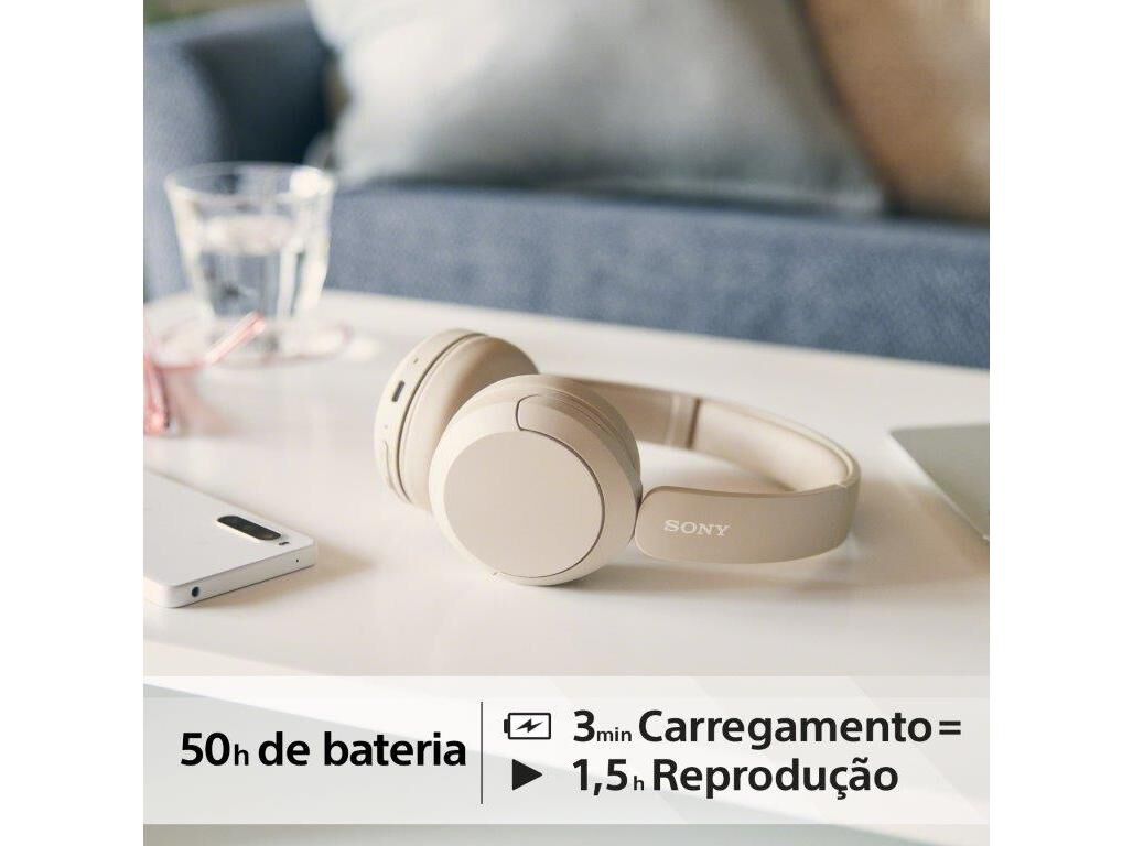 AUSCULTADORES SEM FIO SONY WHCH520C BEJE image number 5