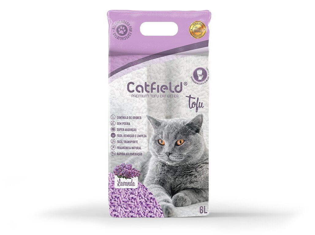 AREIA PARA GATO CATFIELD TOFU LAVANDA 6L