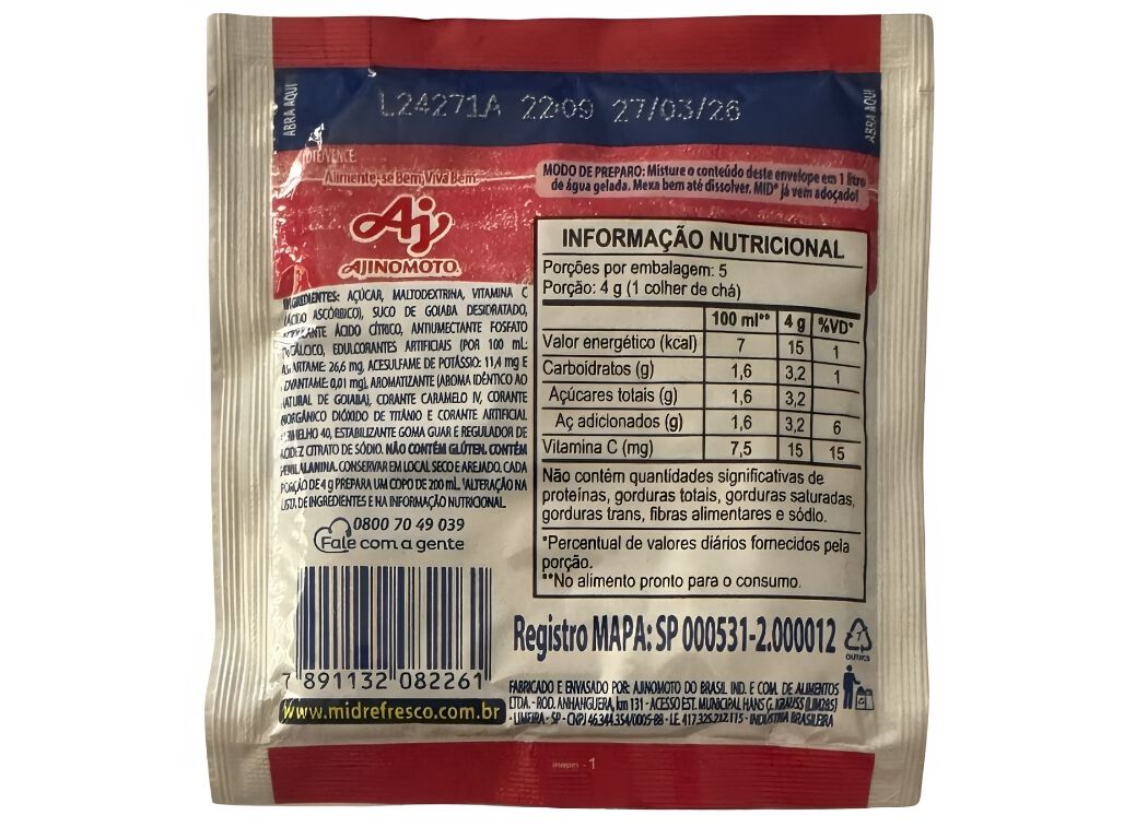 REFRESCO EM P&Oacute; MID GOIABA 20G image number 1