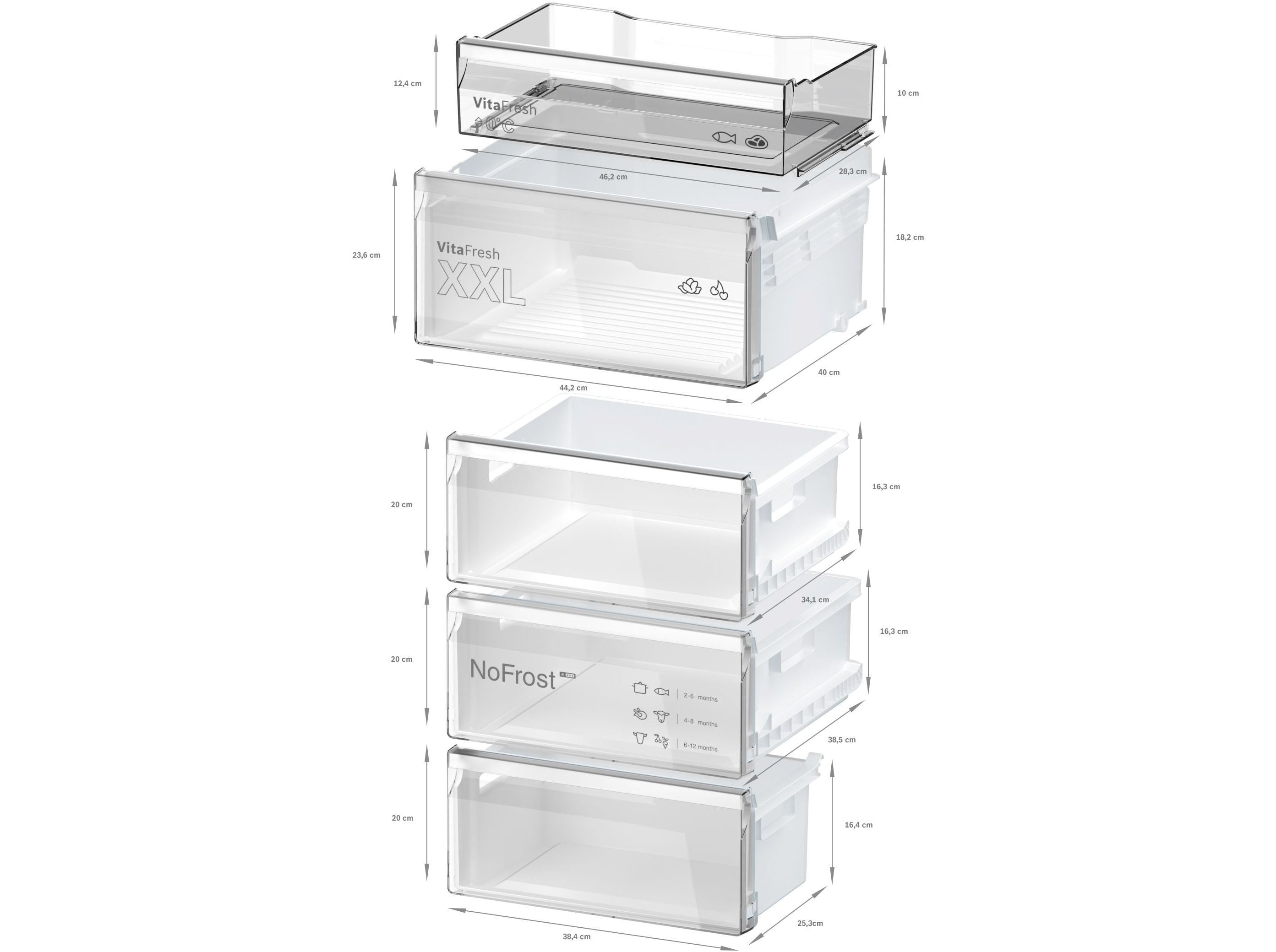 FRIGOR&Iacute;FICO COMBINADO BOSCH KGN392I1F (NO FROST A 200CM 363L INOX) image number 9