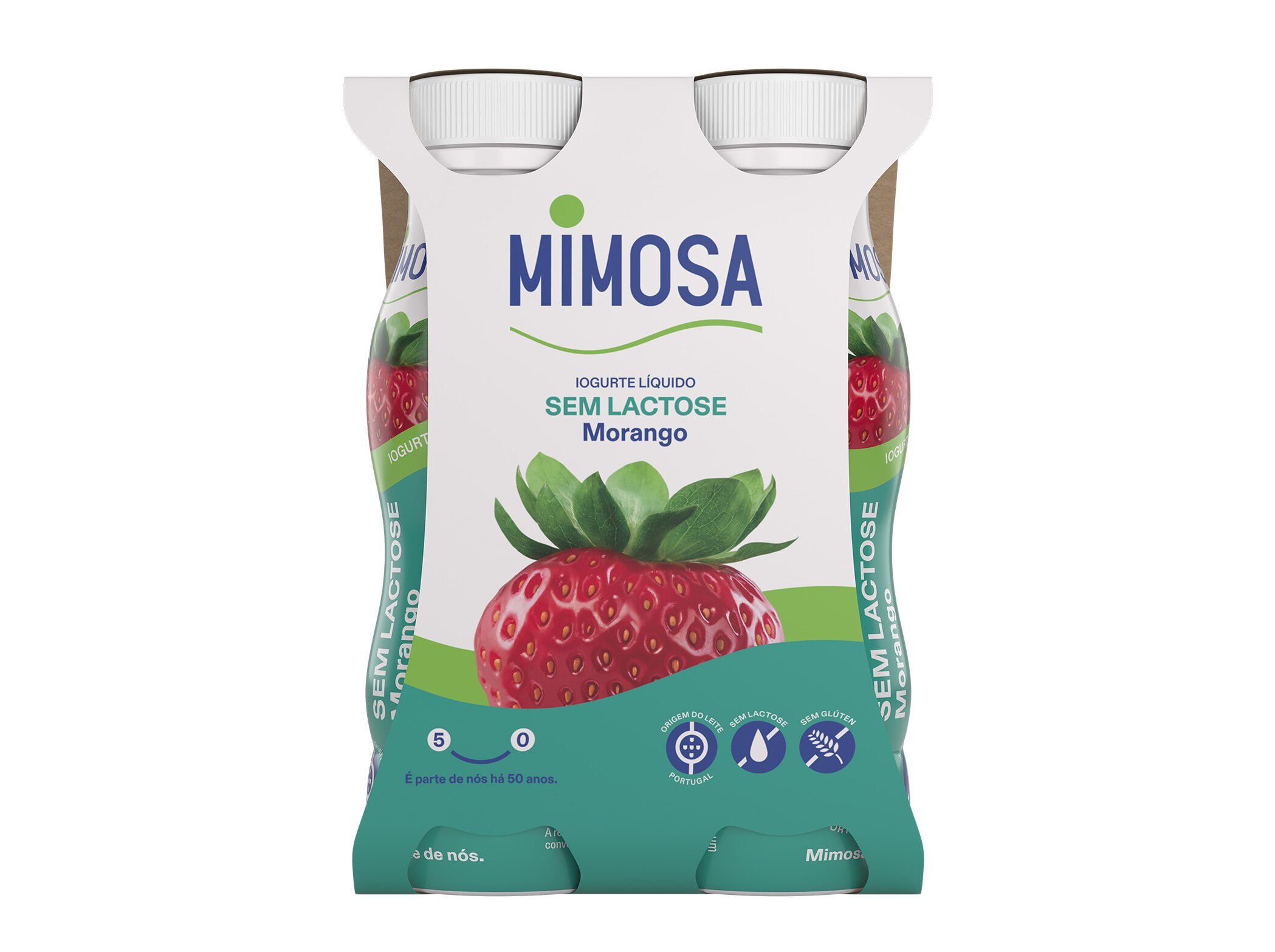 IOGURTE MIMOSA L&Iacute;QUIDO SEM LACTOSE MORANGO 4X151ML