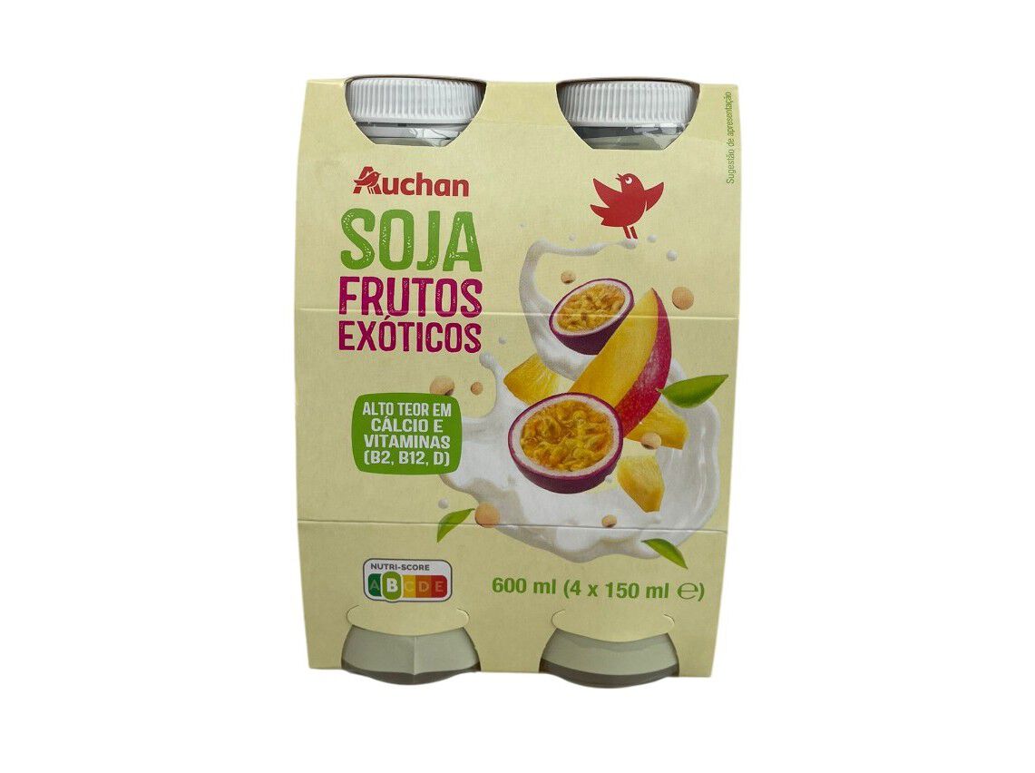 SOJAGURTE L&Iacute;QUIDO AUCHAN FRUTOS EX&Oacute;TICOS 4X150 ML image number 1
