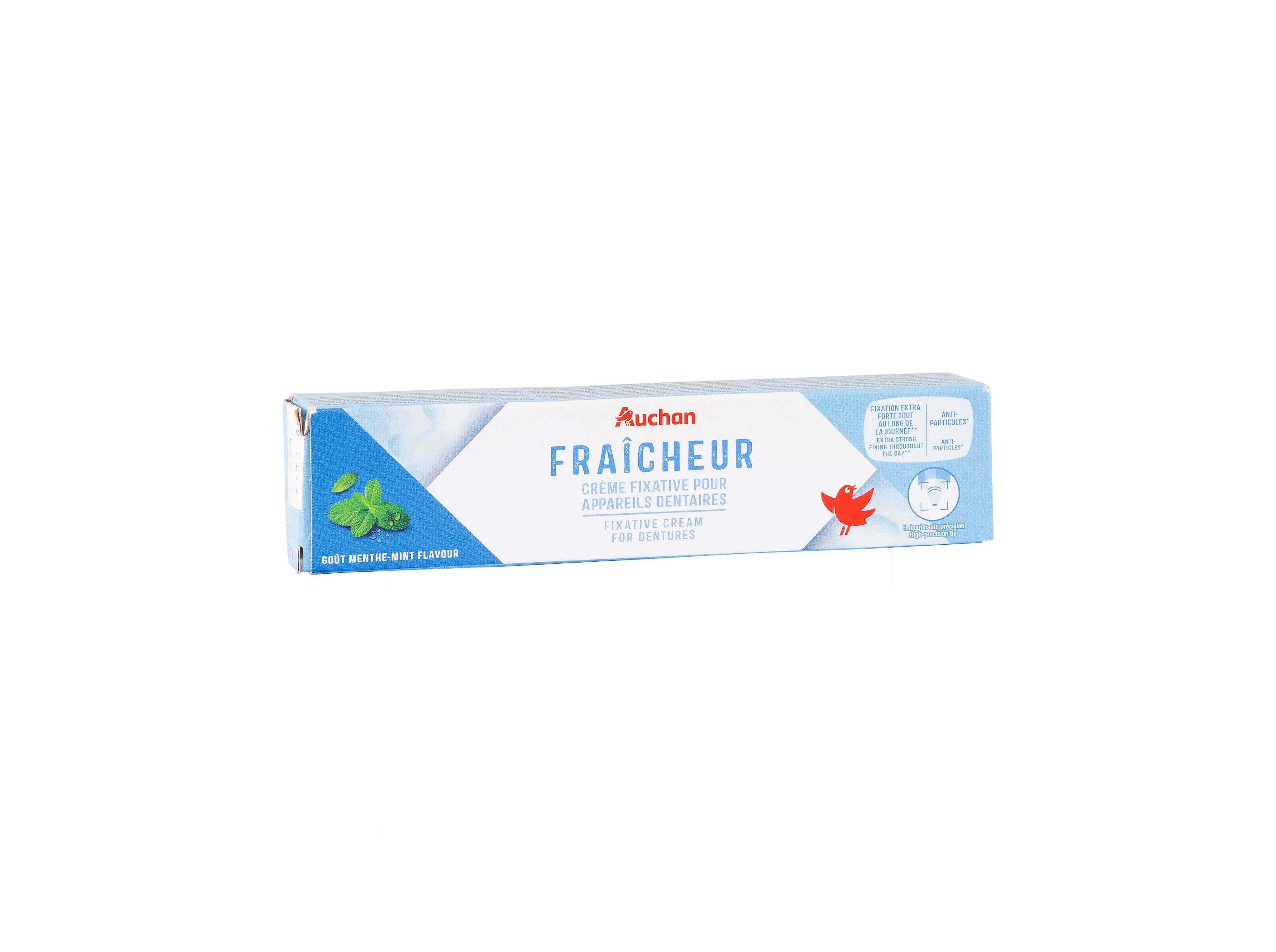 CREME AUCHAN FIXADOR PR&Oacute;TESE DENT&Aacute;RIA FRESCURA 40G image number 1