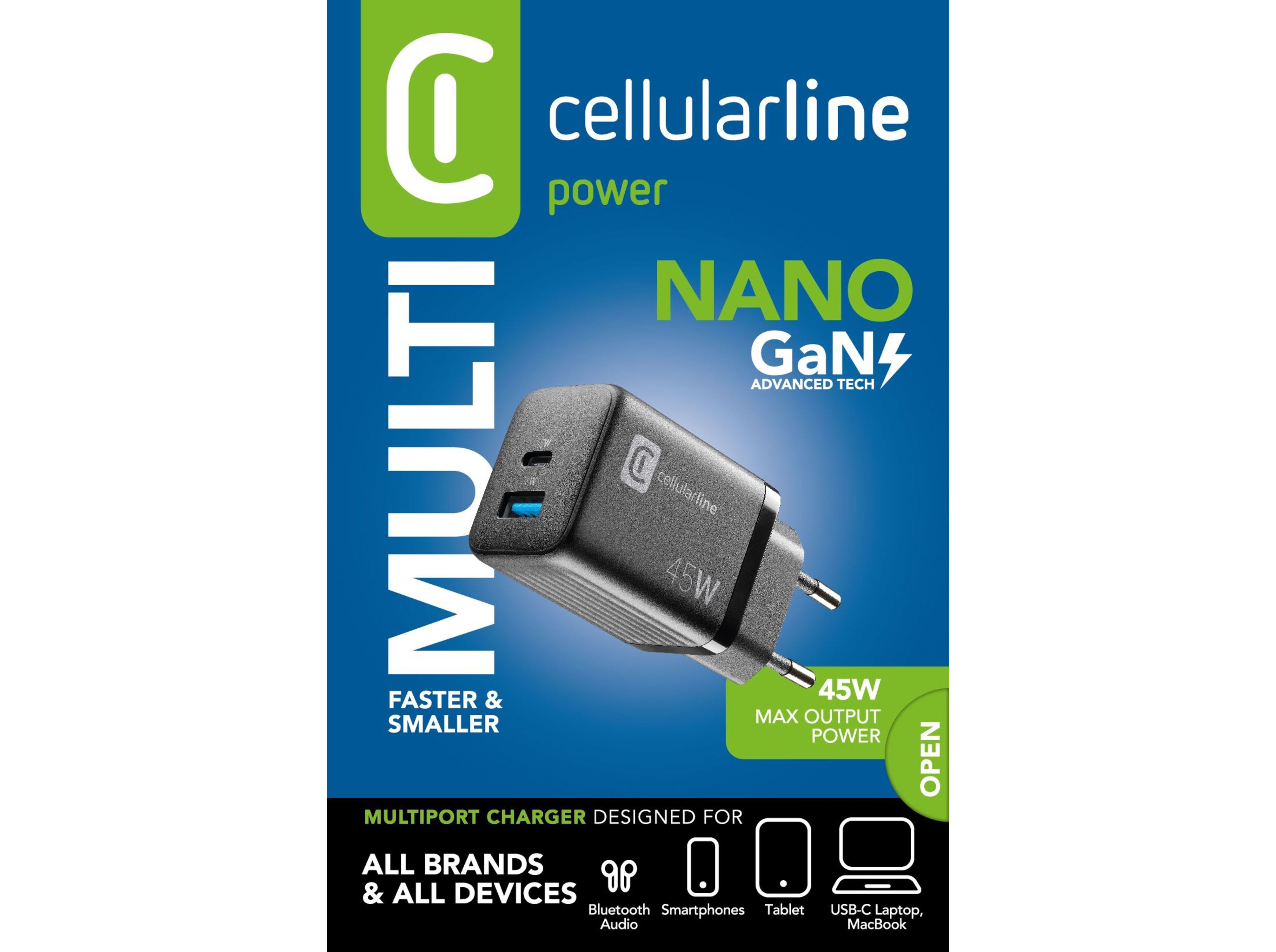 CARREGADOR CASA CL GAN 45W 2 PORTAS image number 1
