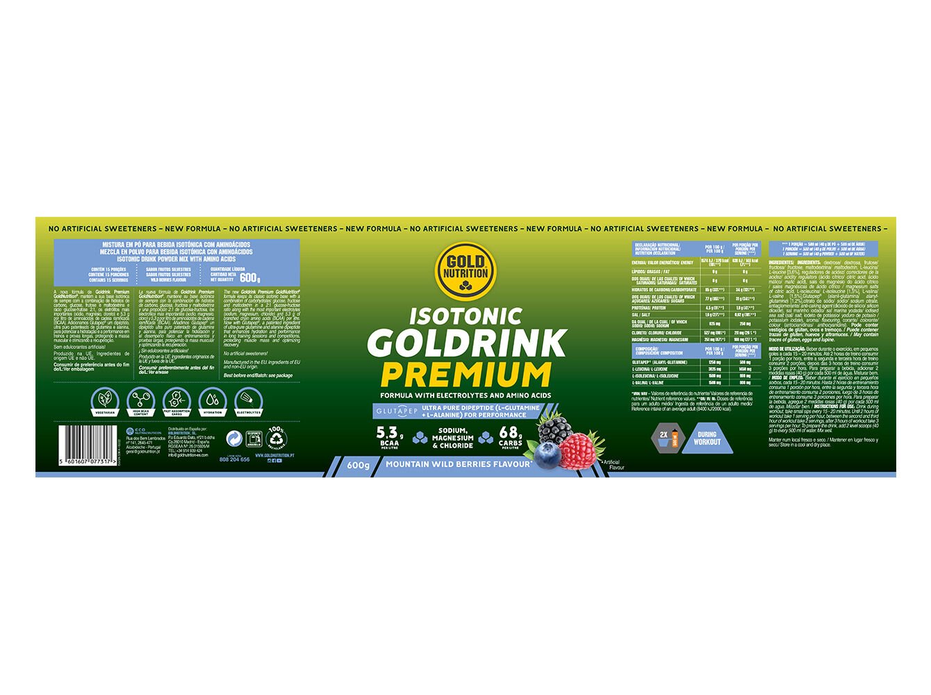 GOLDRINK GOLDNUTRITION PREMIUM F.SILVESTRES 600G image number 1