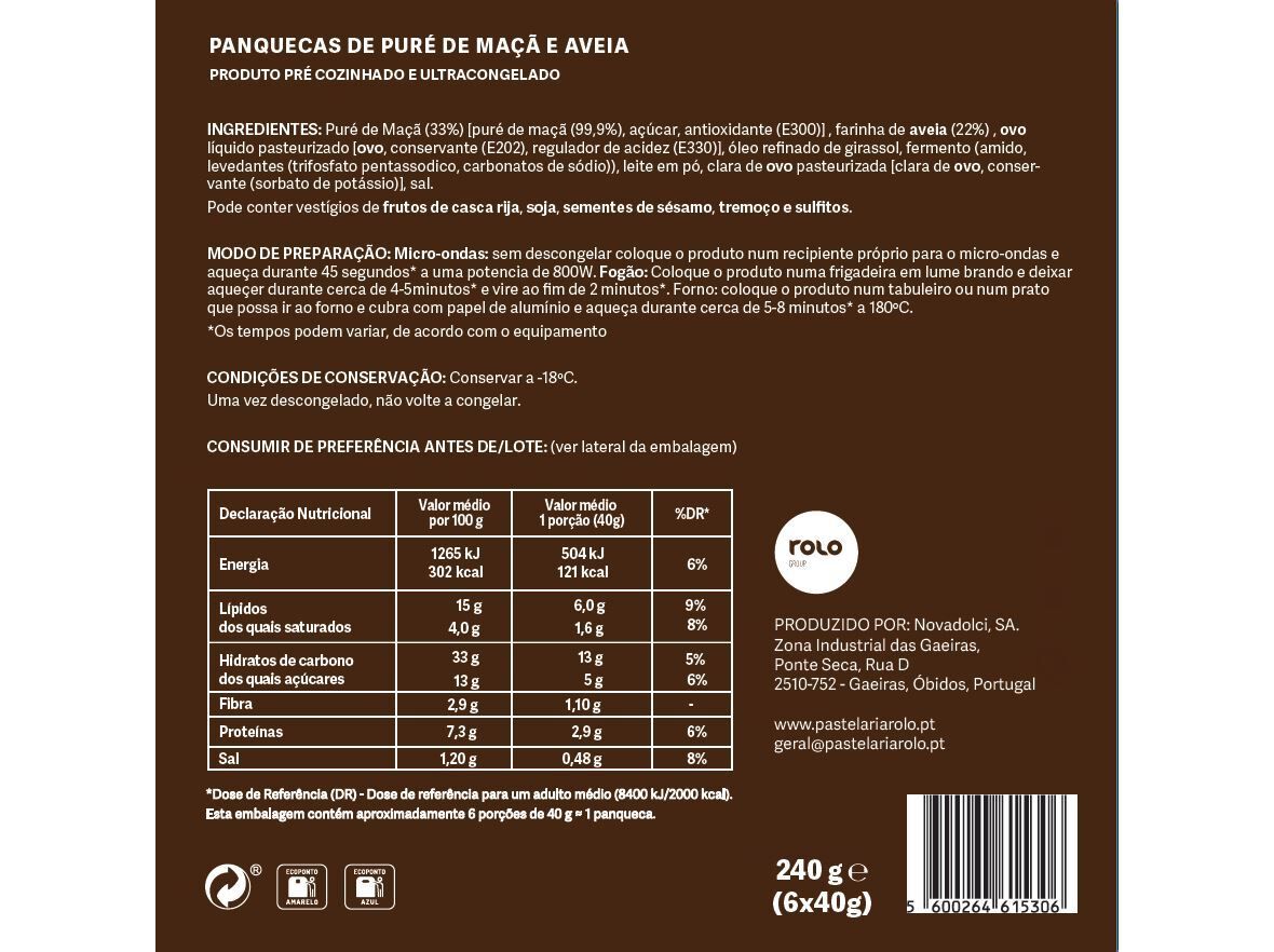 PANQUECAS ROLO MA&Ccedil;&Atilde; AVEIA 240G 6UN image number 1