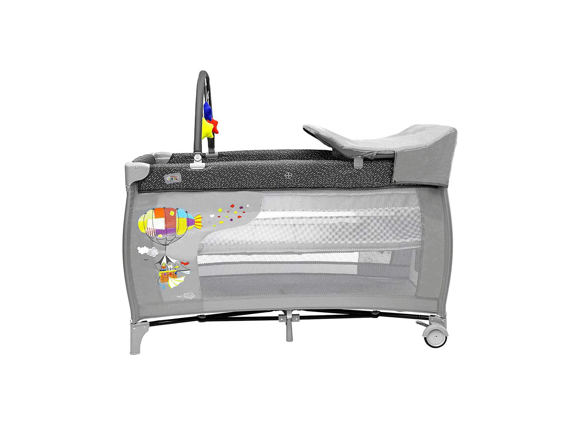 CAMA VIAGEM ASALVO CINZENTO COM PLATAFORMA 126X71X80CM image number 1