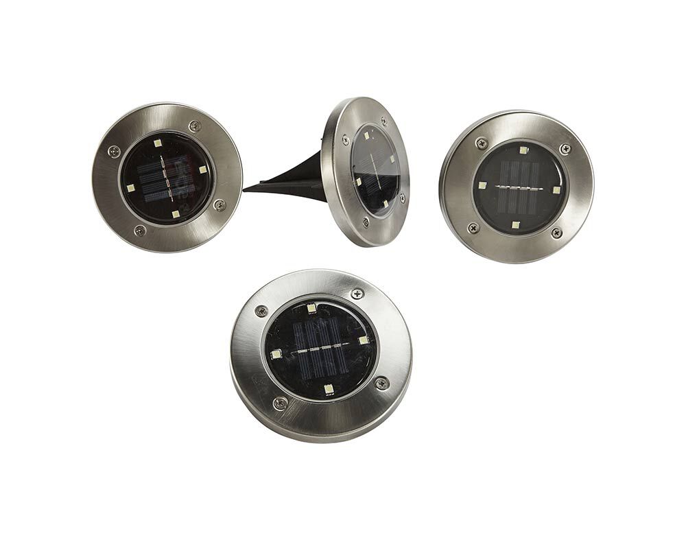 CONJUNTO 4 L&Acirc;MPADAS SOLARES GARDENSTAR