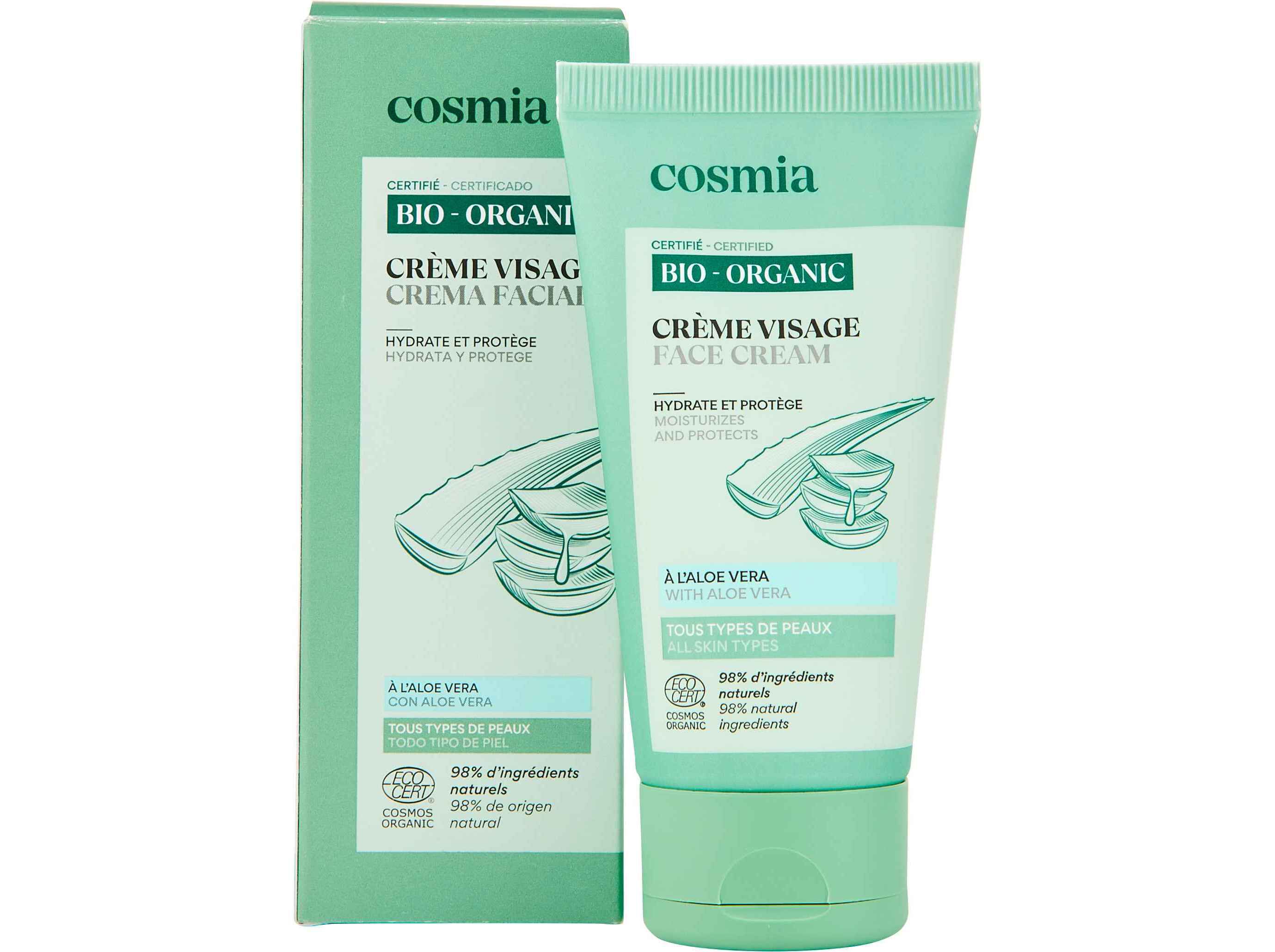 CREME ROSTO COSMIA BIO ALOE VERA HIDRATA E PROTEGE 50ML image number 1
