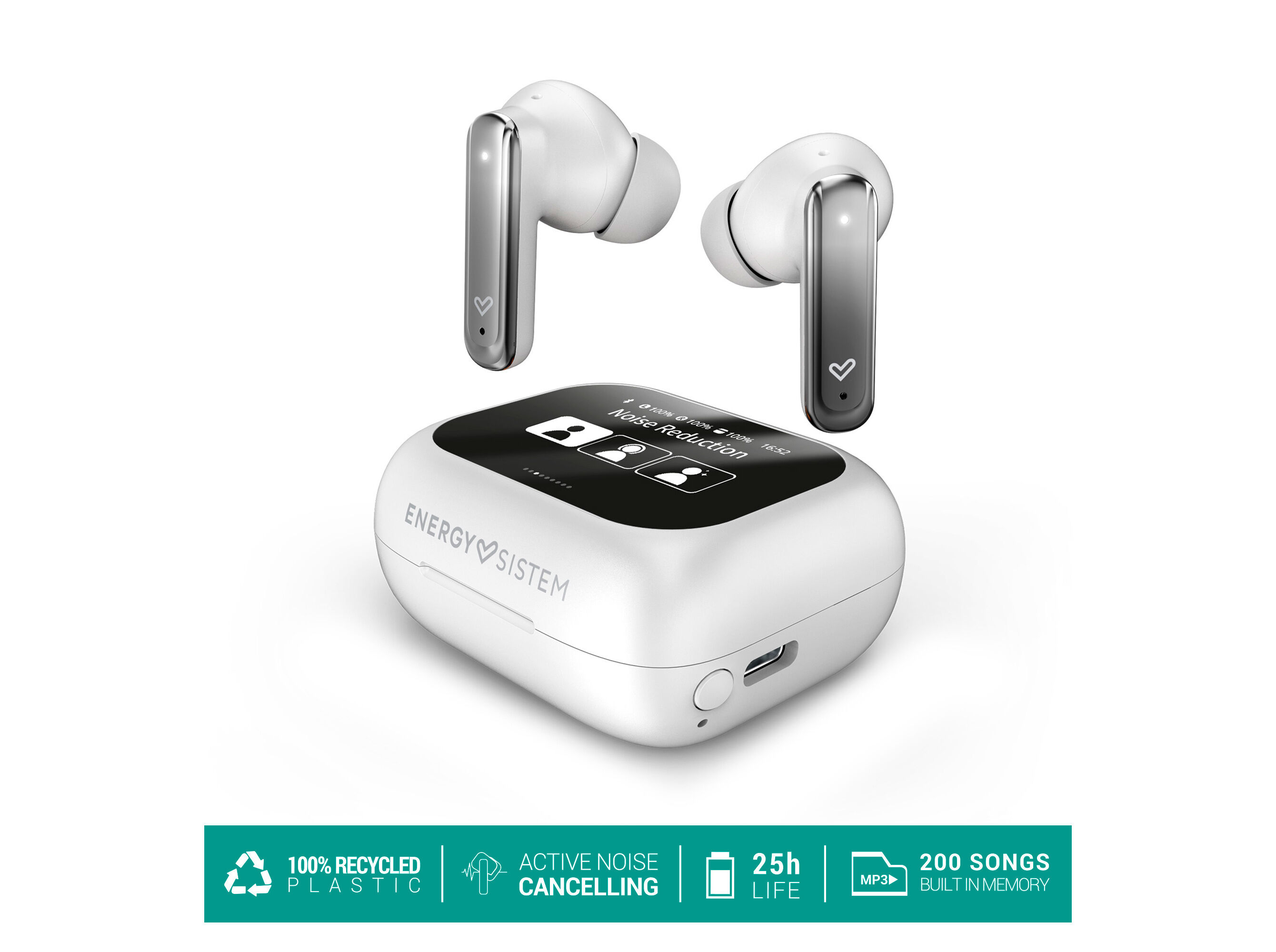 AURICULARES TWS ENERGY SISTEM SNOW SCREENSOUND BRANCO TWS image number 1