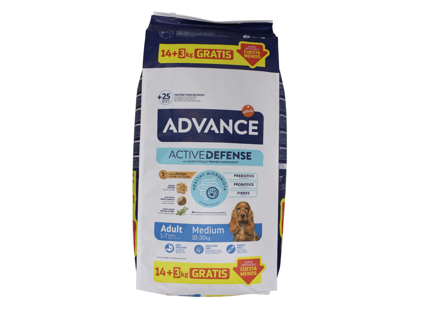 RA&Ccedil;&Atilde;O PARA C&Atilde;O MEDIUM ADULT ADVANCE FRANGO 14+3KG image number 0