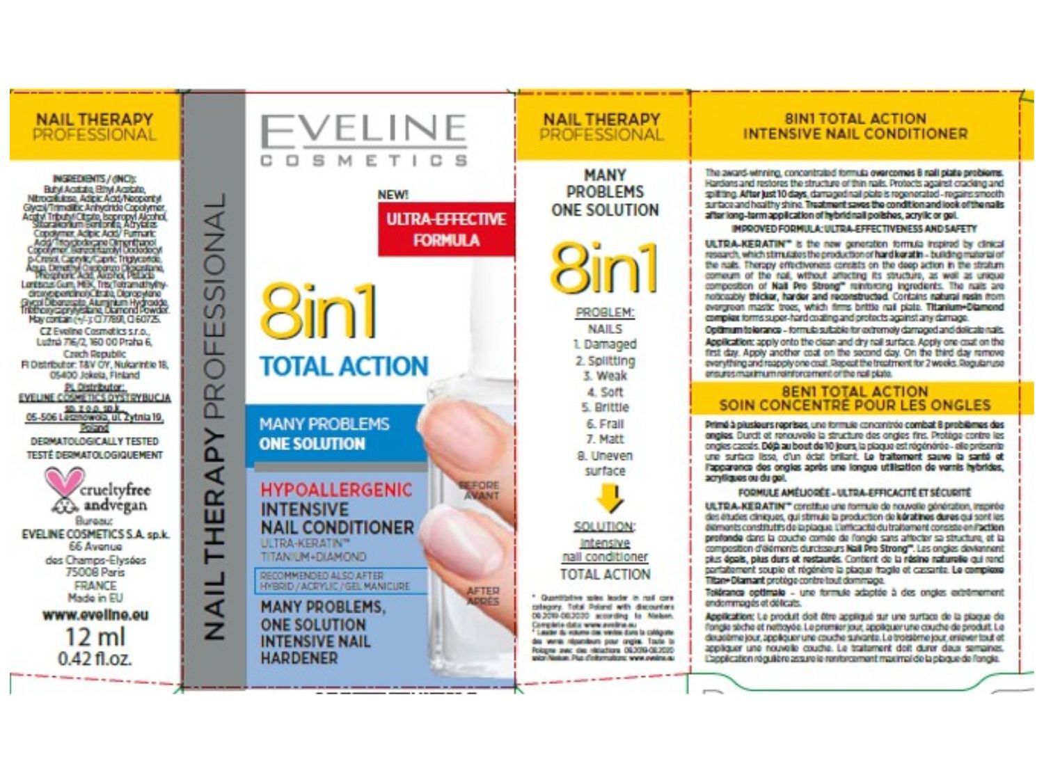 ENDURECEDOR DE UNHAS EVELINE 8EM1 12ML image number 1