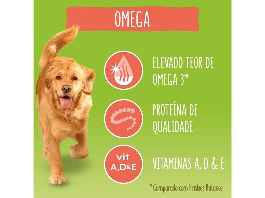 RA&Ccedil;&Atilde;O PARA C&Atilde;O FRISKIES OMEGA COM VACA E PEIXE 3KG image number 1