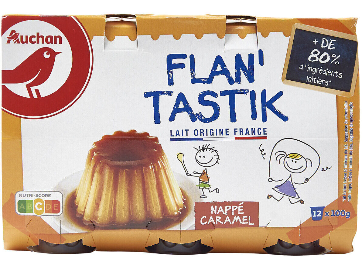 PUDIM AUCHAN FLAN CARAMELO 12X100G