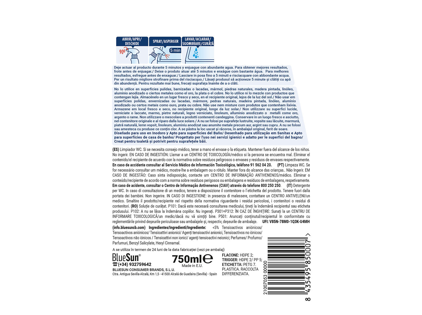 LIMPEZA WC AMBIPUR SPRAY MINT & JASMINE 750ML image number 2