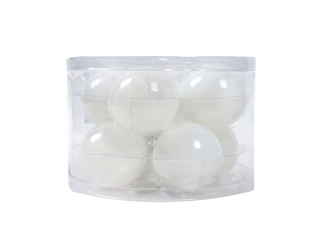CAIXA COM 8 BOLAS VIDRO ACTUEL BRANCO 6CM image number 0