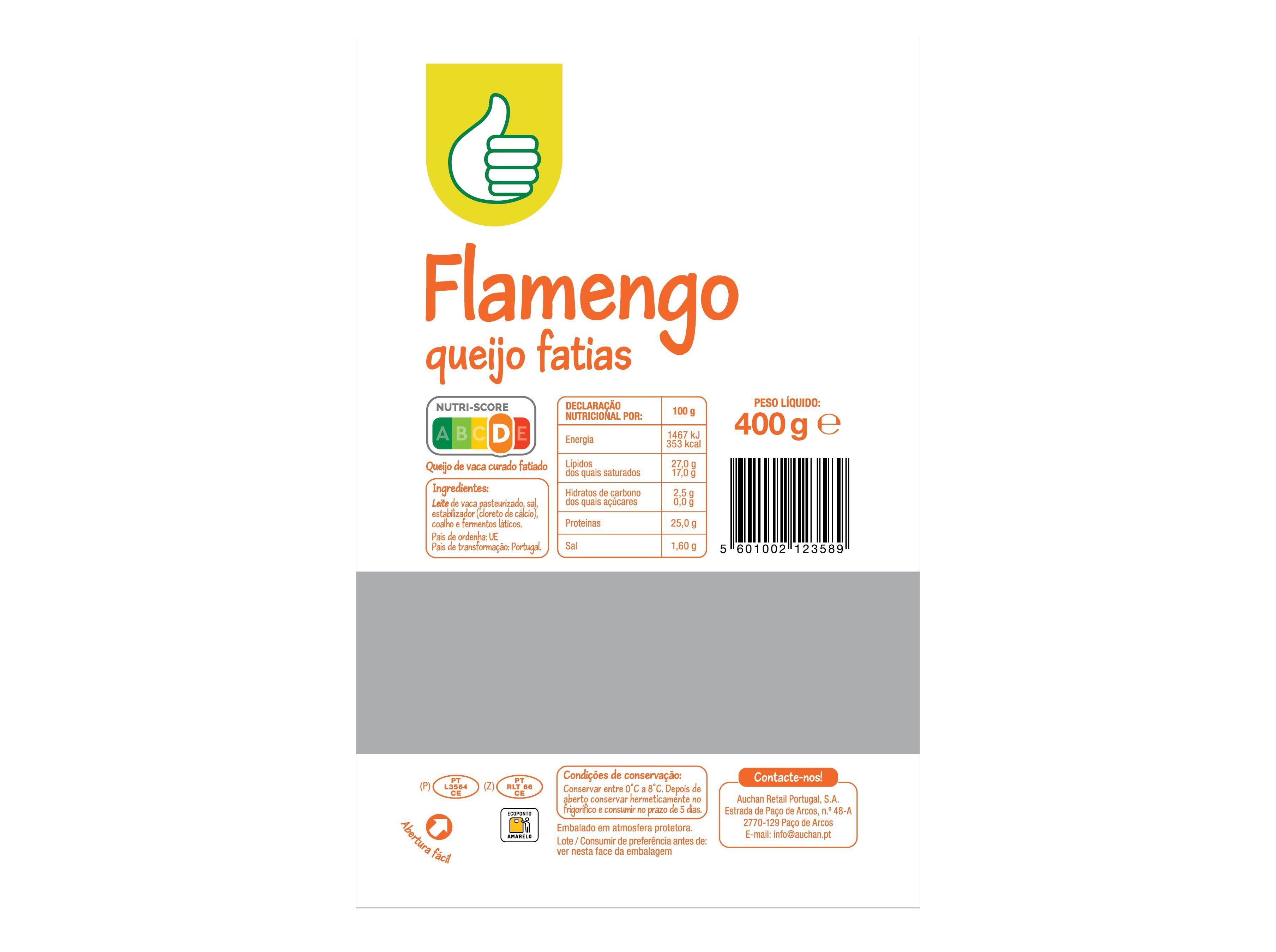 QUEIJO FLAMENGO POLEGAR FATIAS 400GR image number 1