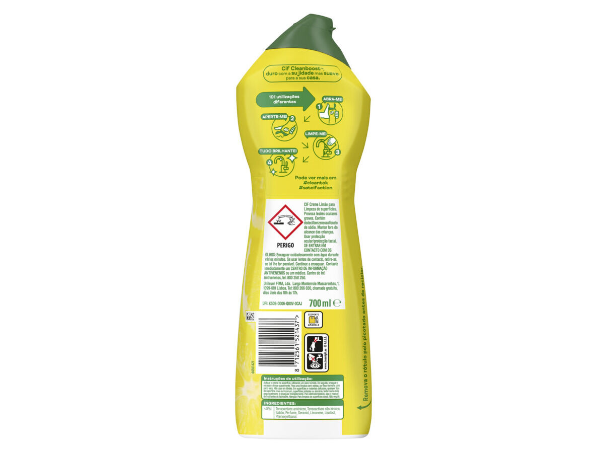 CREME CIF LIMPEZA LIM&Atilde;O 700ML image number 1