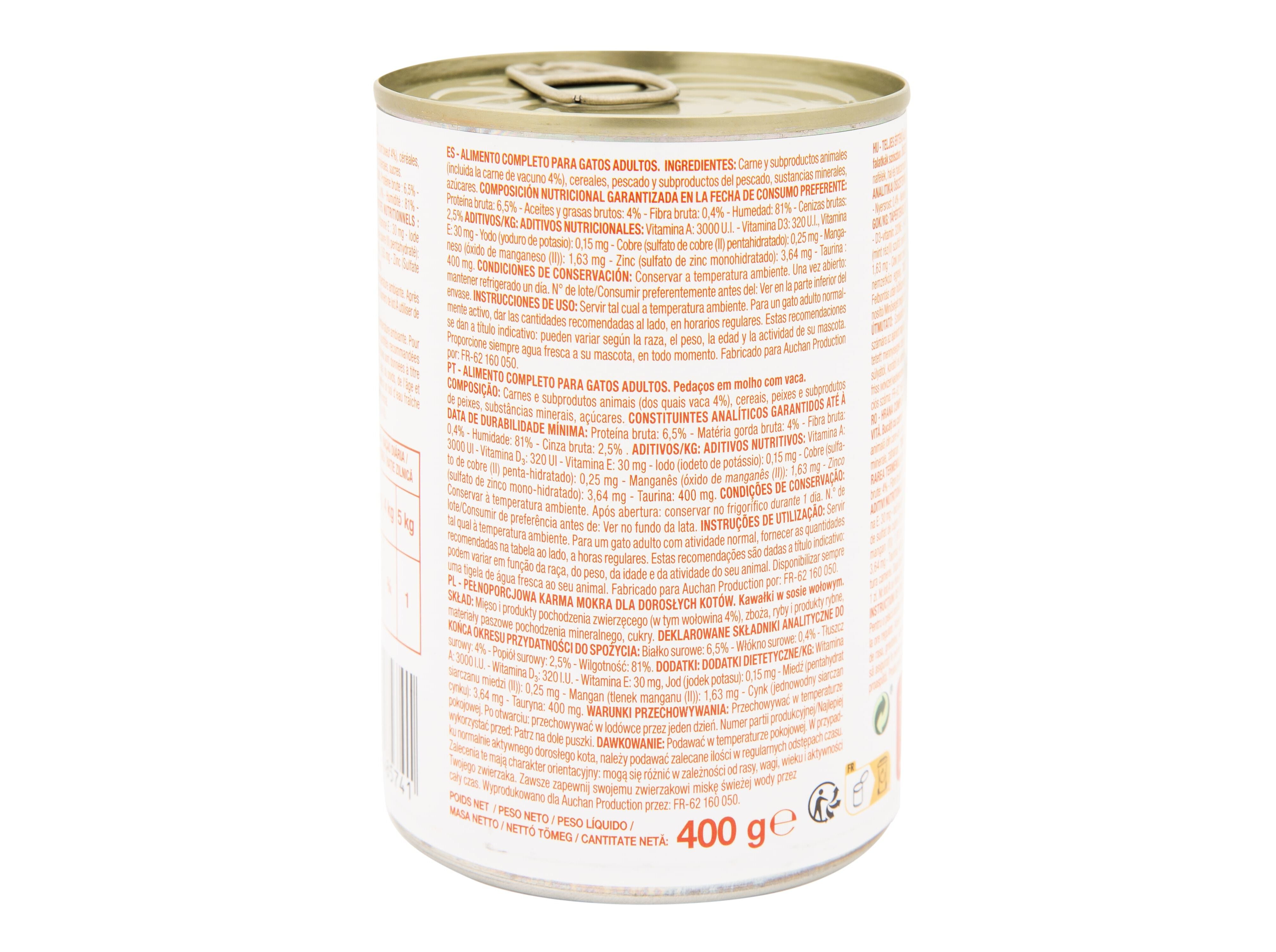 COMIDA H&Uacute;MIDA PARA GATO POLEGAR PEDA&Ccedil;OS EM MOLHO VACA 400G image number 3