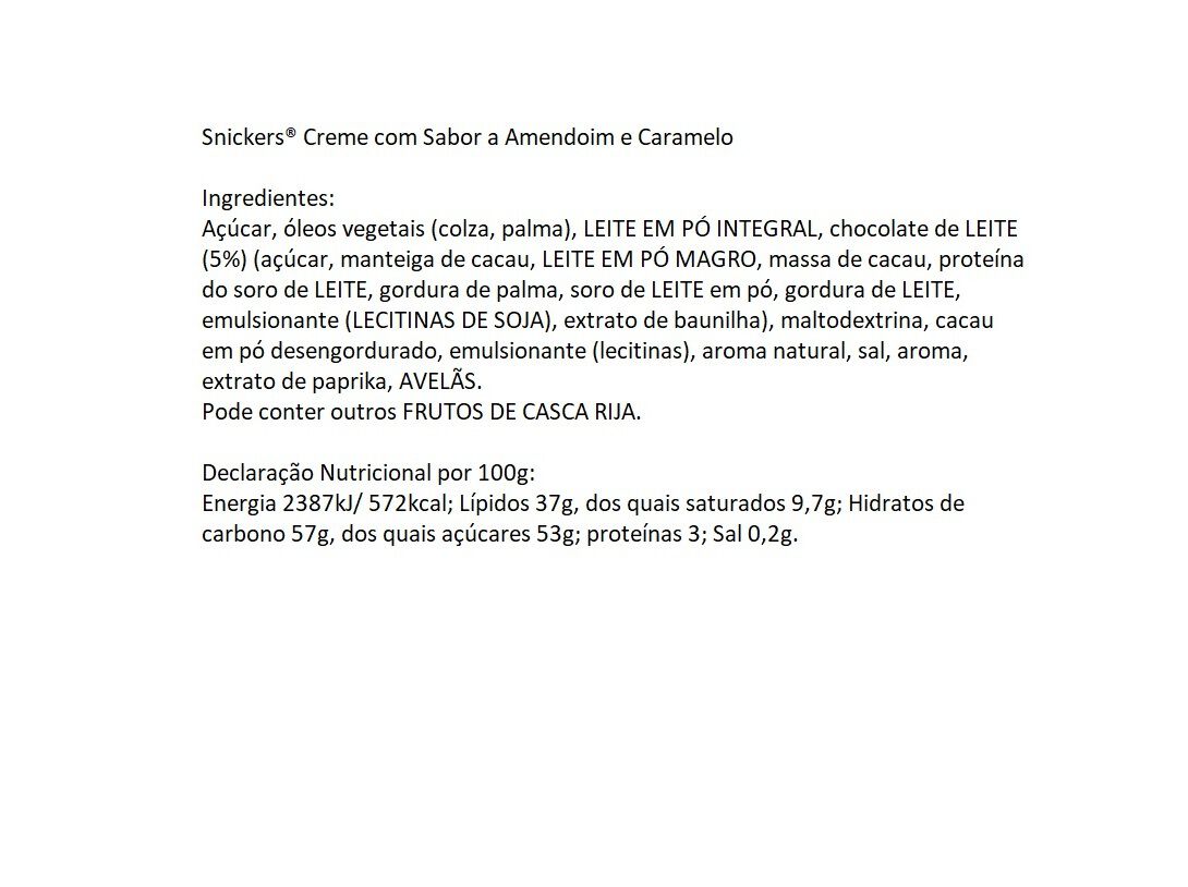 CREME PARA BARRAR SNICKERS 200 G image number 1