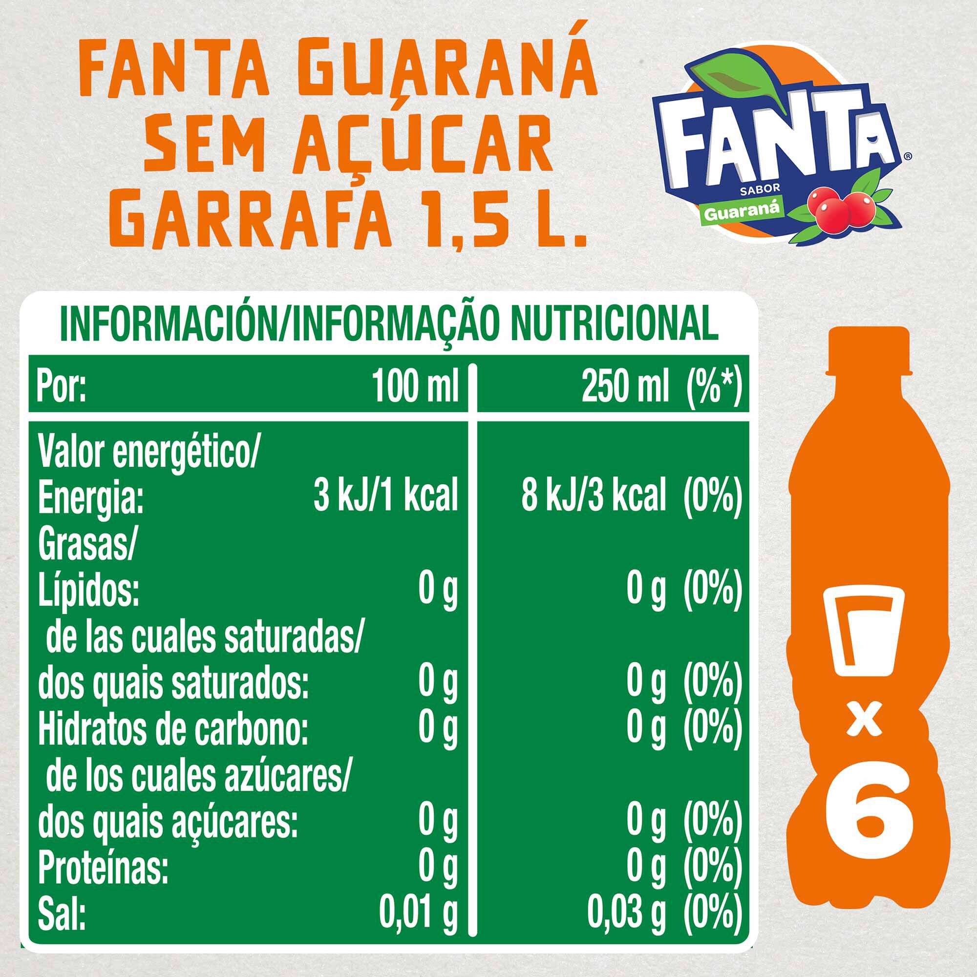 REFRIGERANTE COM G&Aacute;S FANTA GUARAN&Aacute; 1.5L image number 1
